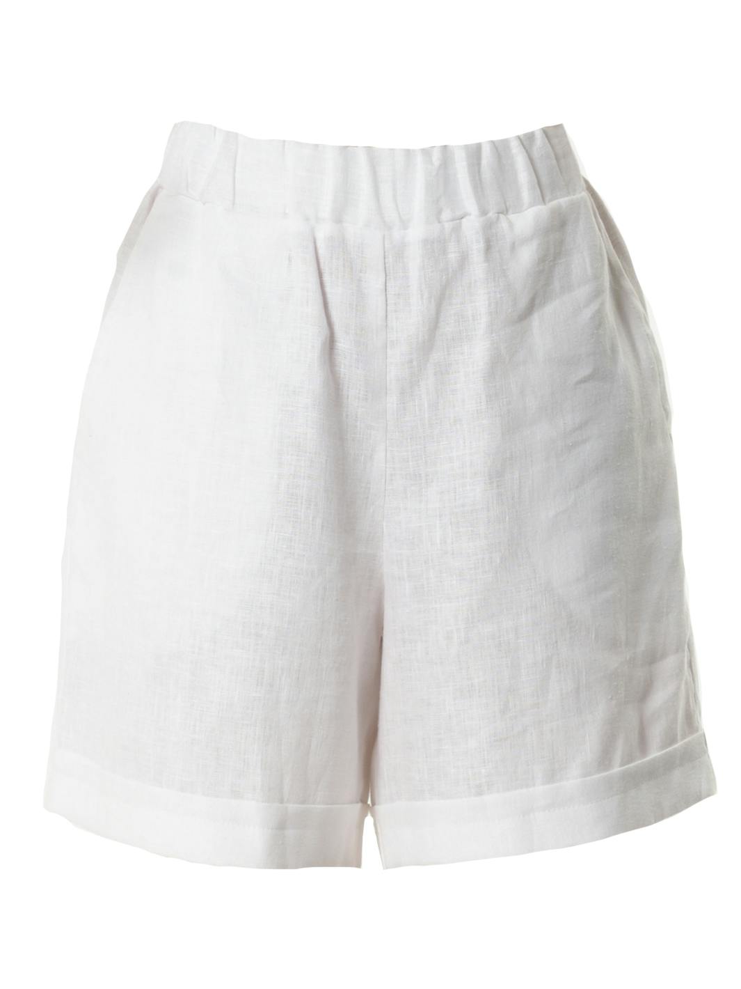 Thumbnail preview #2 for White Linen Shorts 