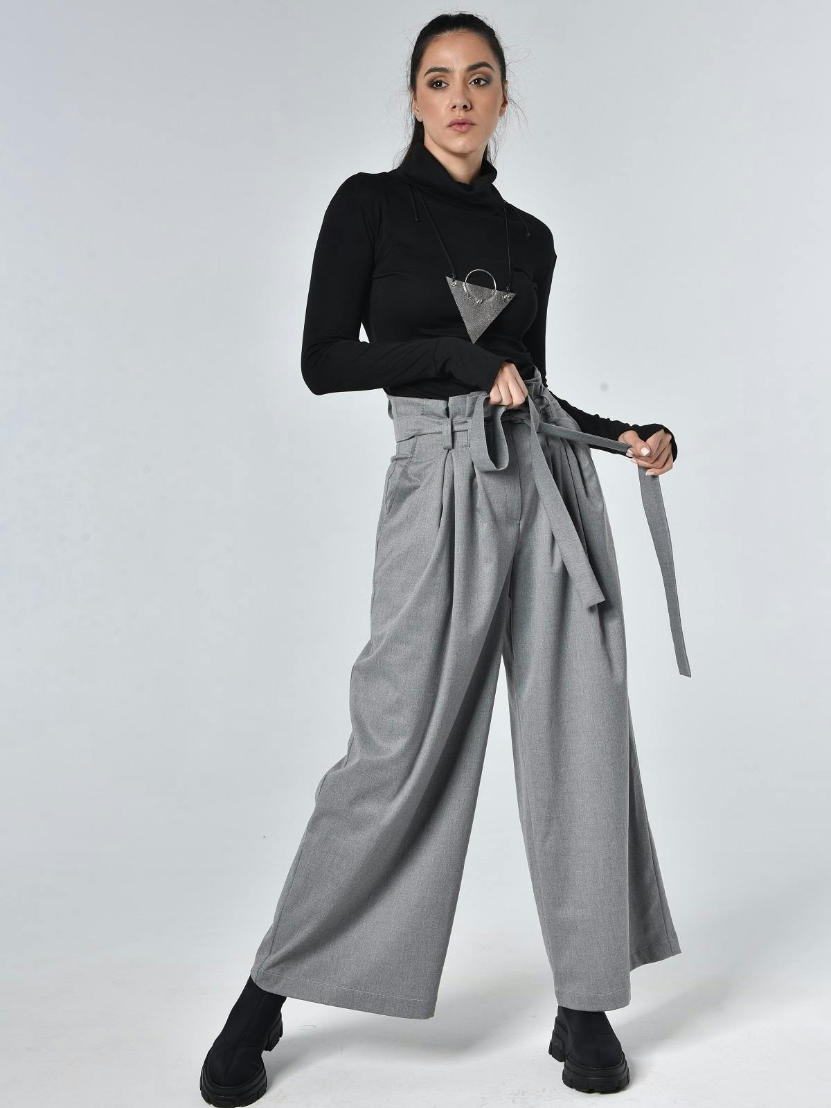 Thumbnail preview #1 for High Waisted Belted Pants