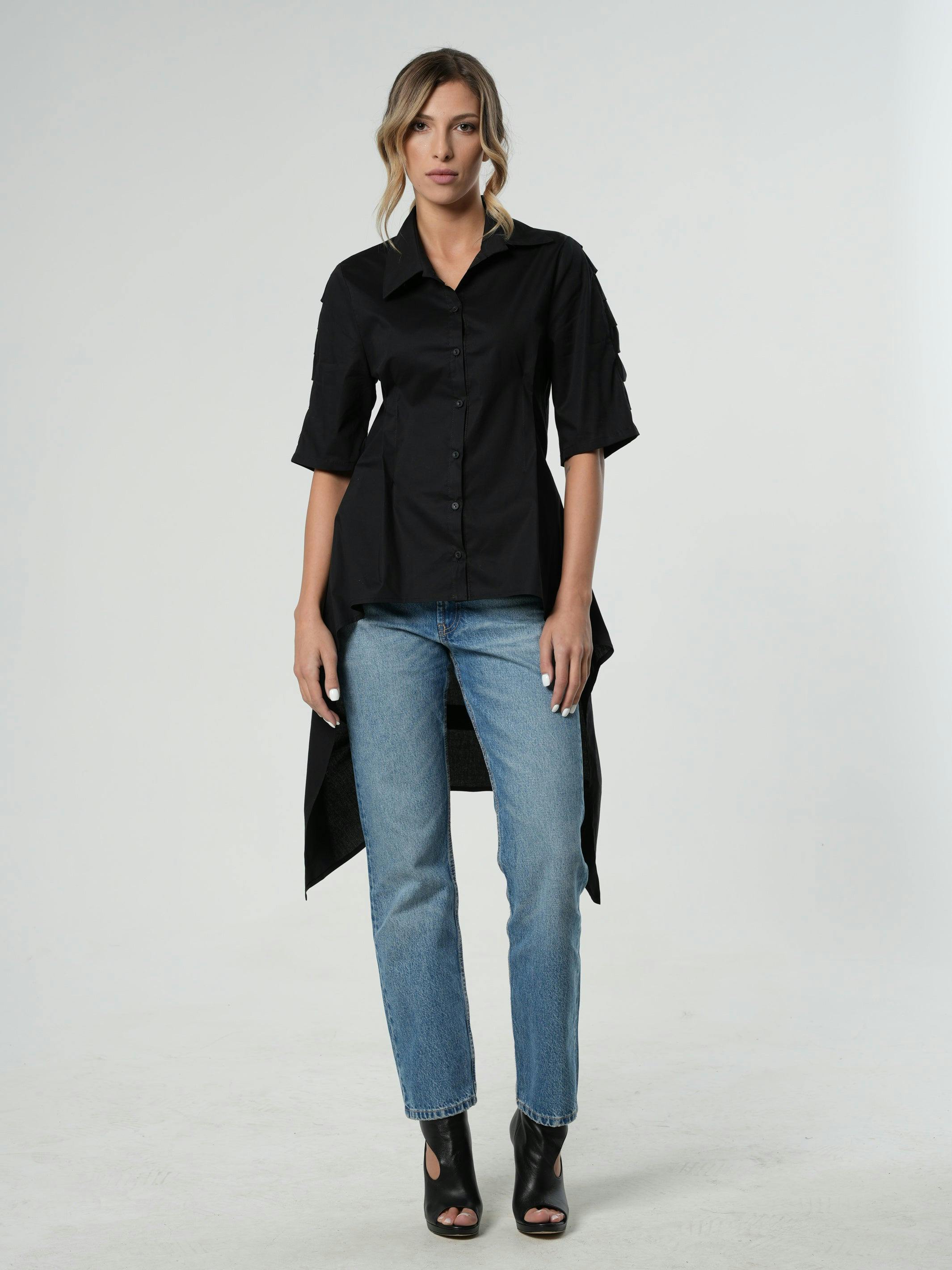 Thumbnail preview #6 for Asymmetric Shirt With Open Back