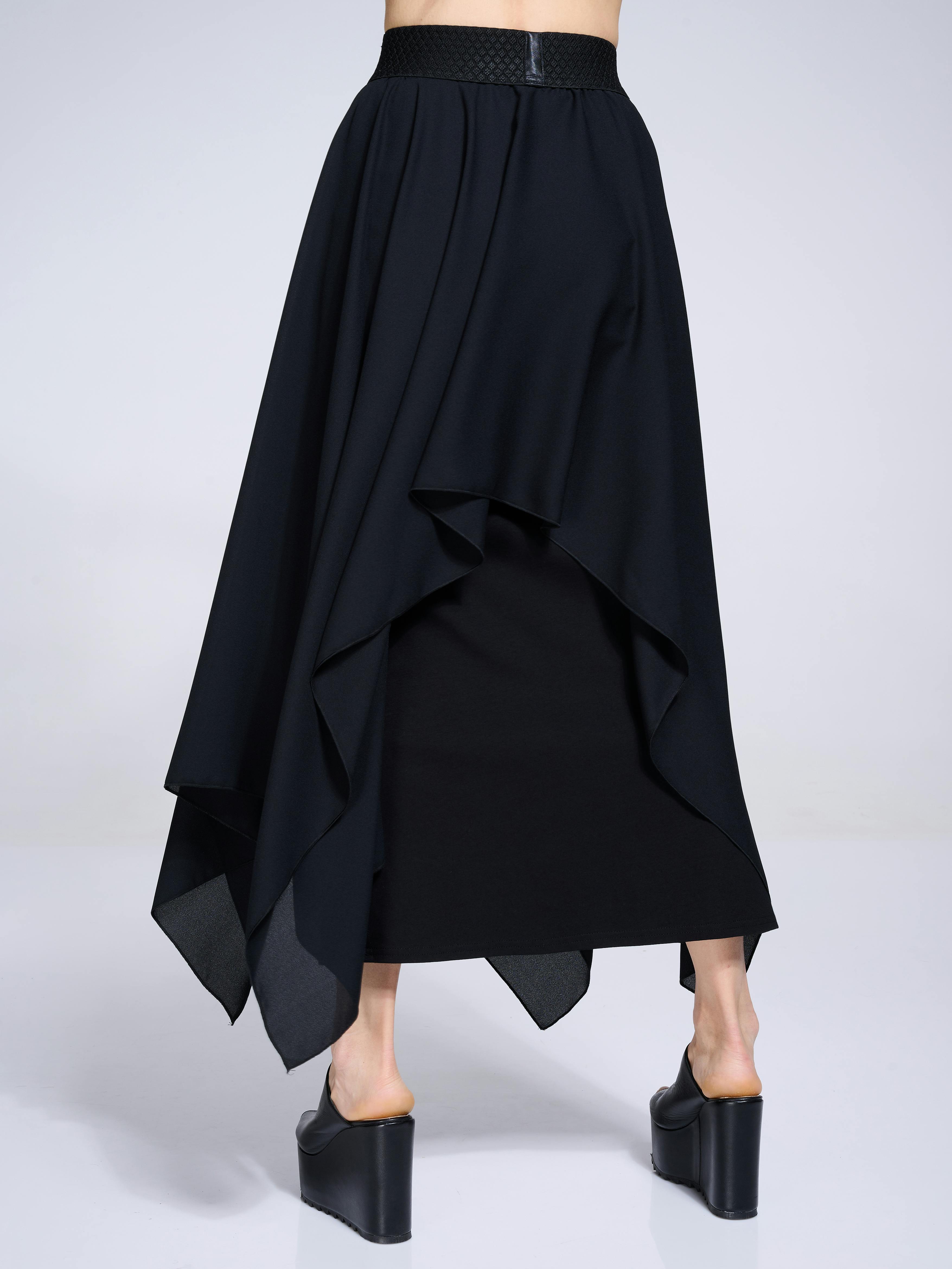 Thumbnail preview #1 for Asymmetric Maxi Chiffon Skirt