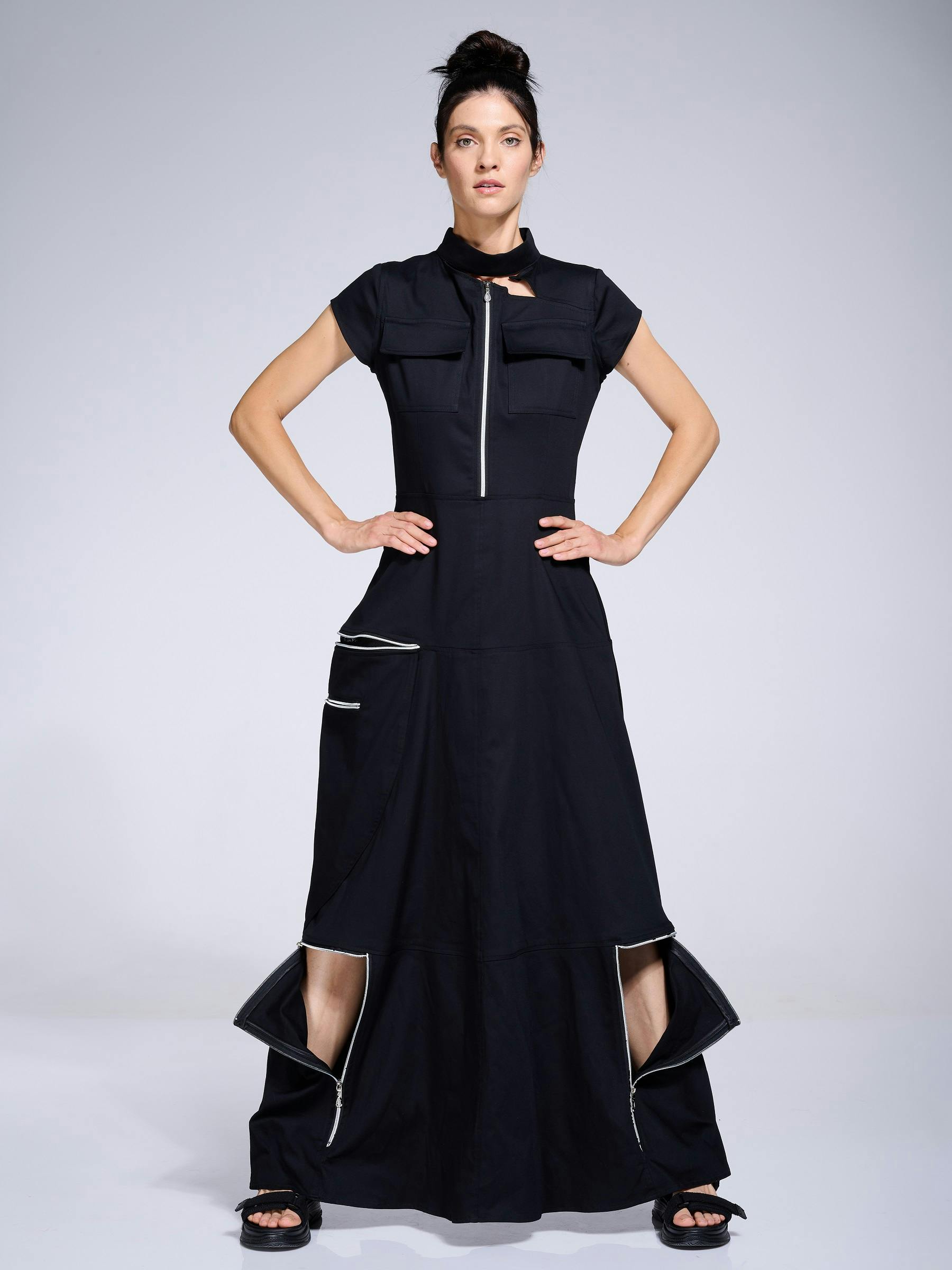 Extravagant Long Dress With Zippers, a product by METAMORPHOZA