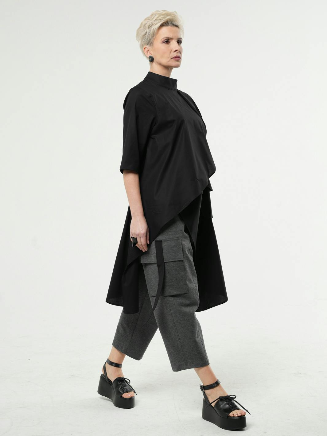 Thumbnail preview #9 for Avant Garde Asymmetric Tunic Shirt