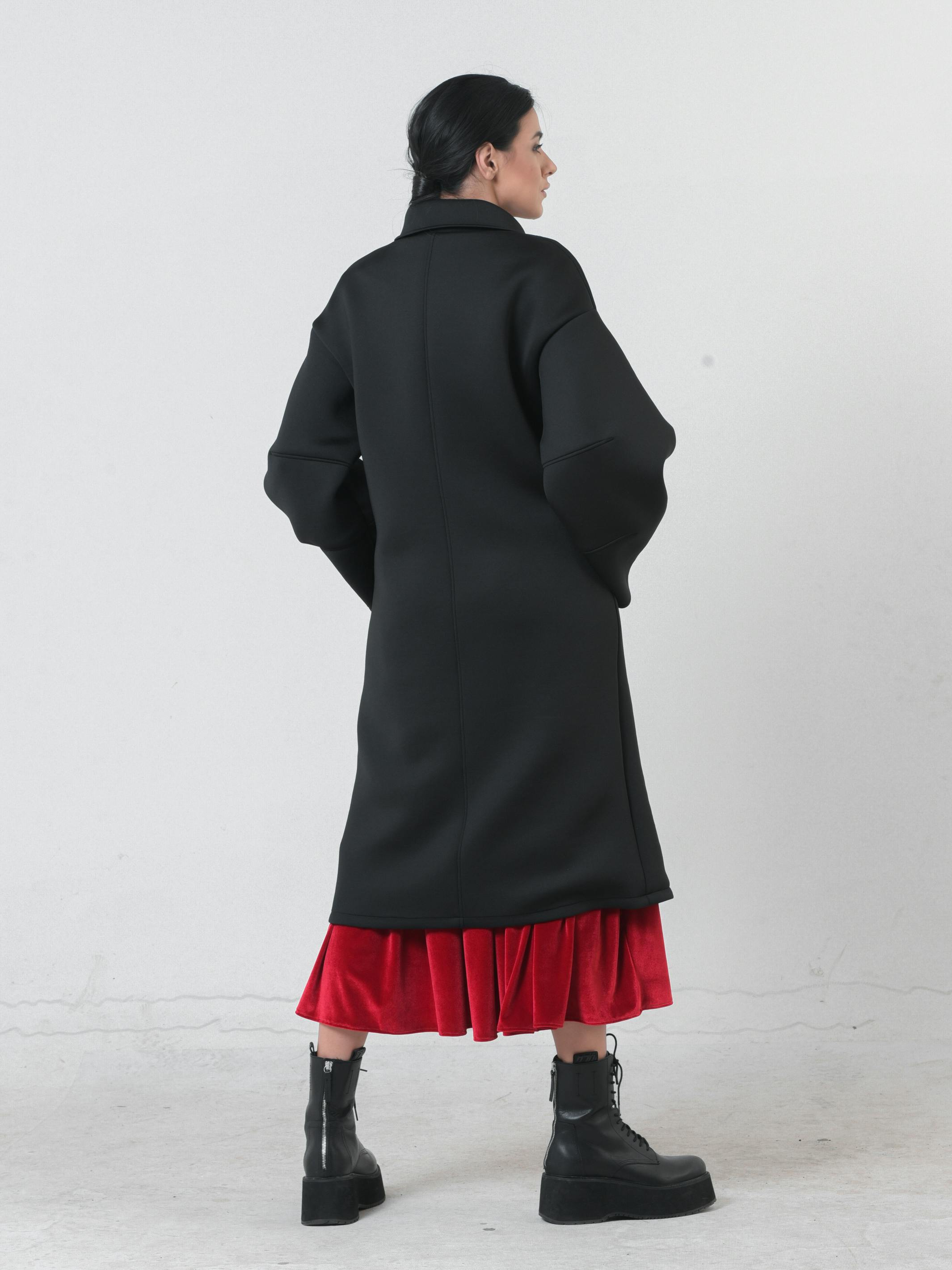 Thumbnail preview #6 for Long Black Neoprene Coat