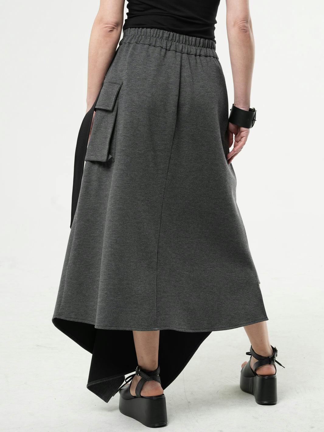 Thumbnail preview #6 for Asymmetric  Long Skirt with Zippers