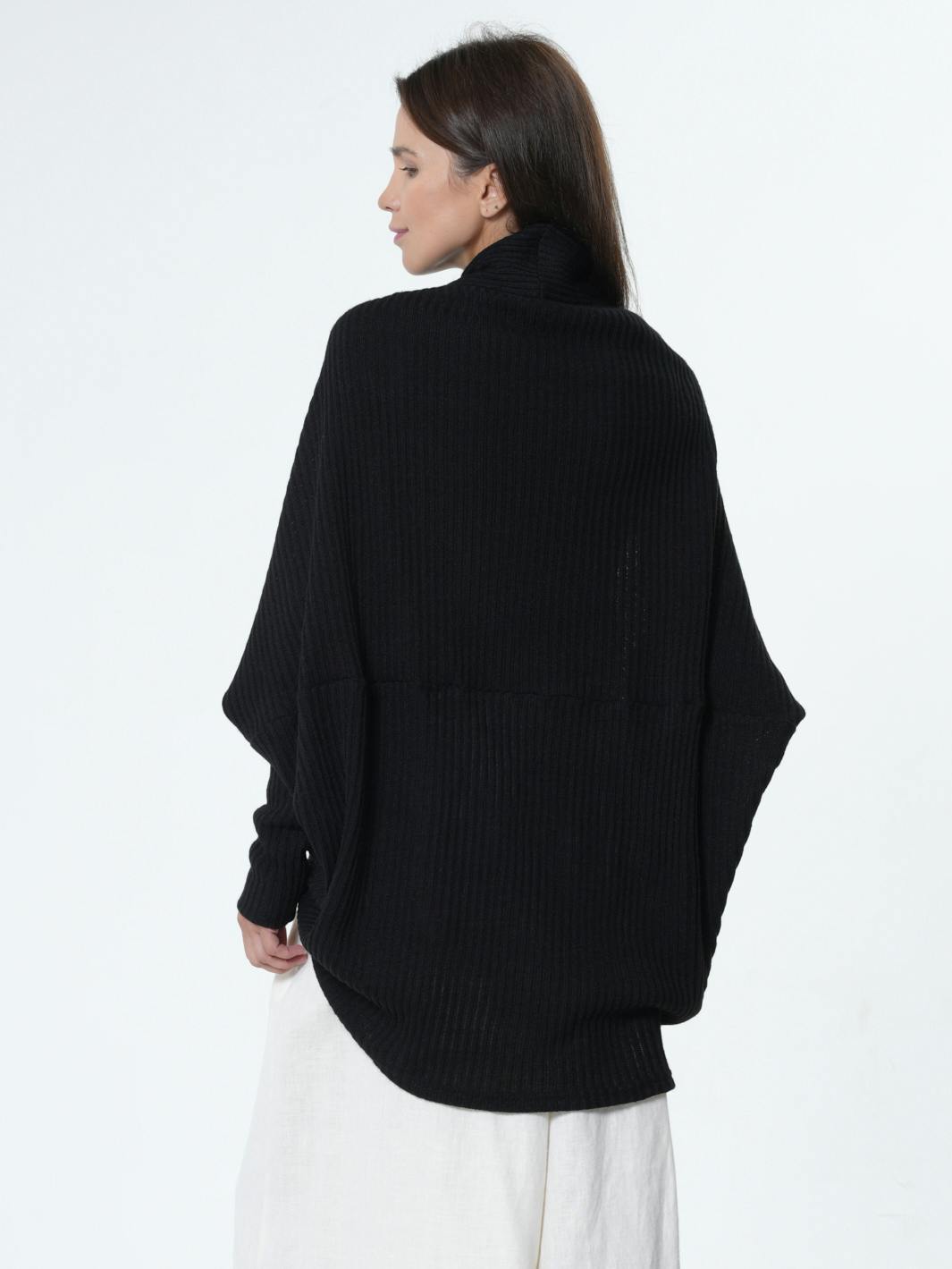 Thumbnail preview #6 for Extravagant Cardigan With Front Zipper In Black