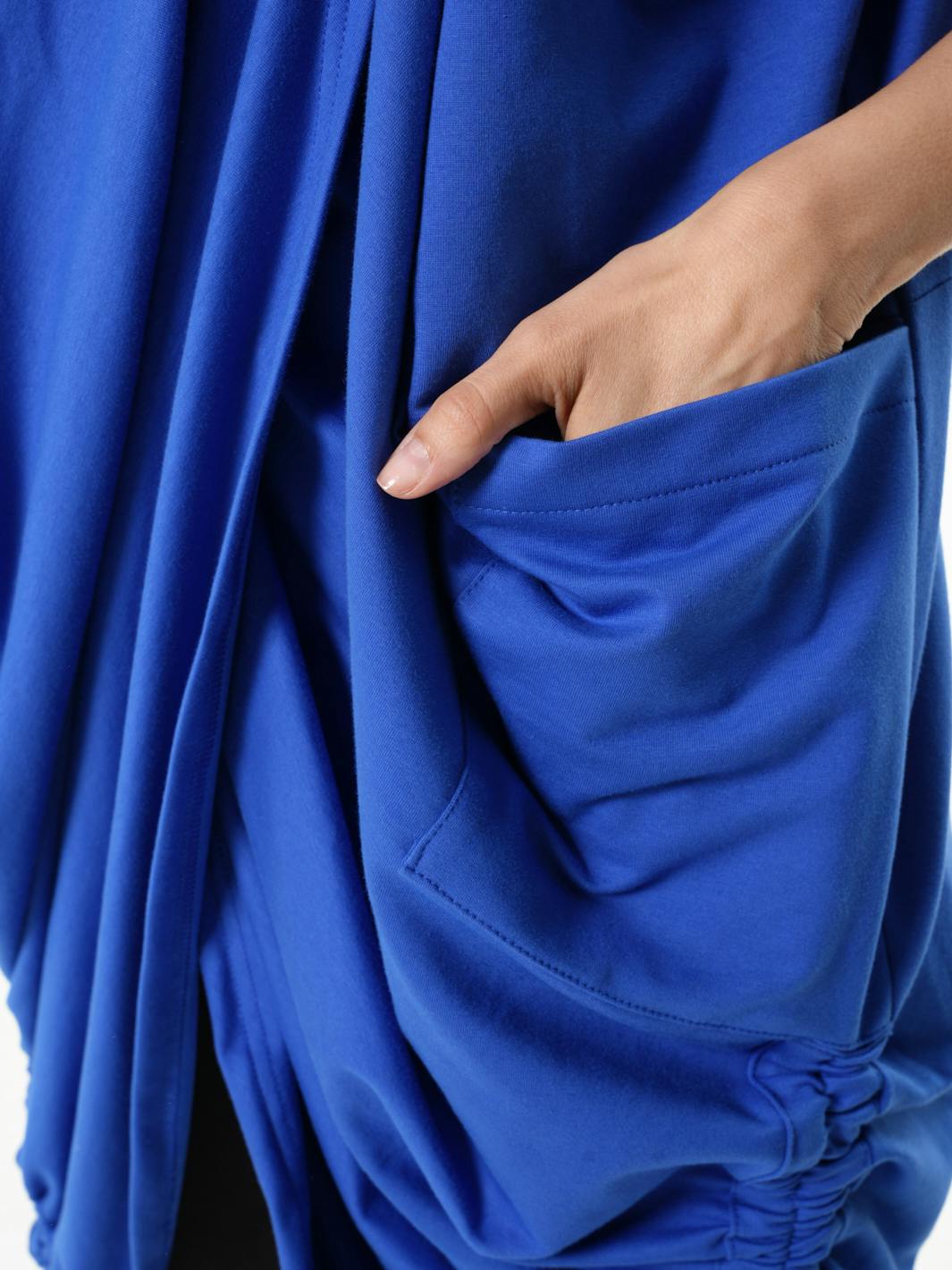 Thumbnail preview #8 for Extravagant Draped Tunic In Blue