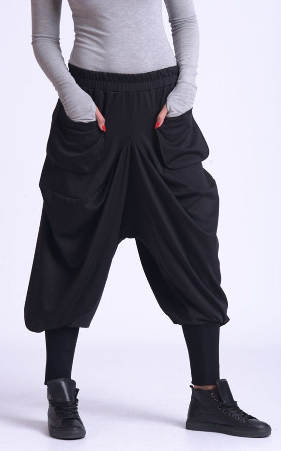 Thumbnail preview #2 for Drop Crotch Pants With Front Pockets