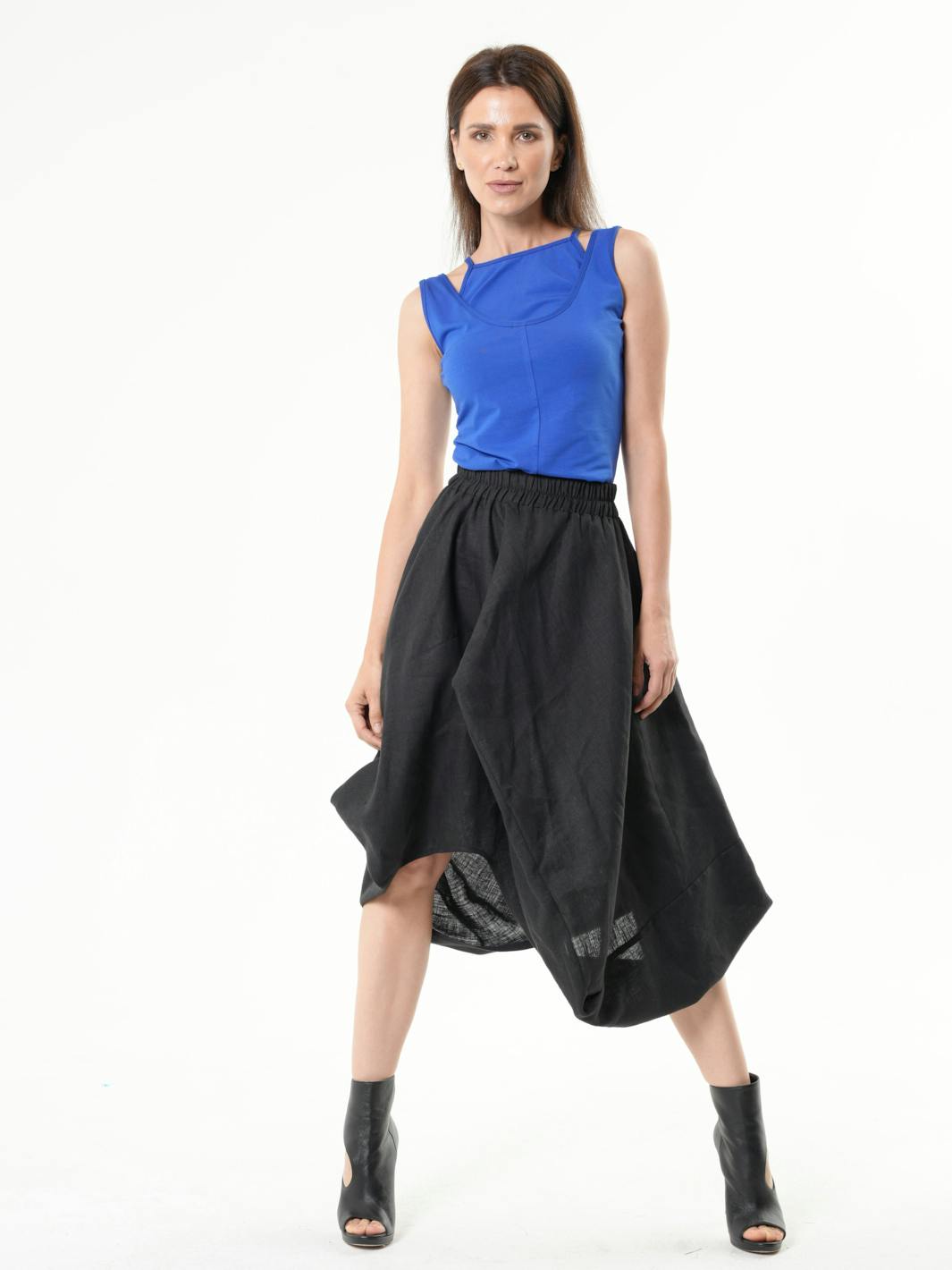 Elastic Waist Linen Skirt , a product by METAMORPHOZA