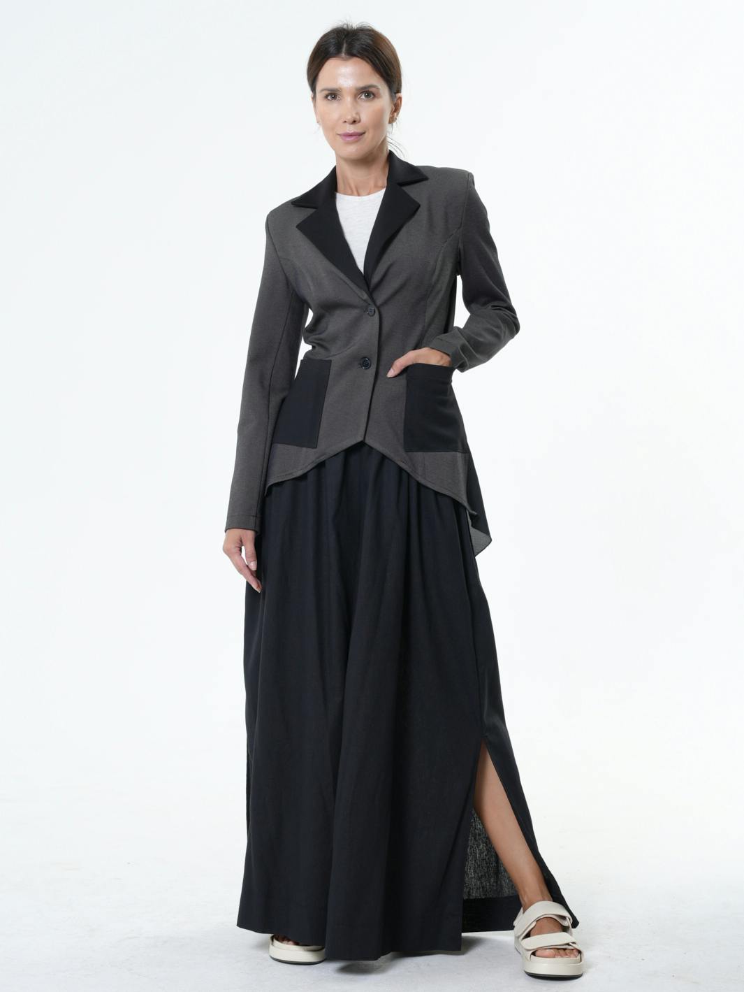 Thumbnail preview #5 for Asymmetric Blazer With Chiffon At The Back