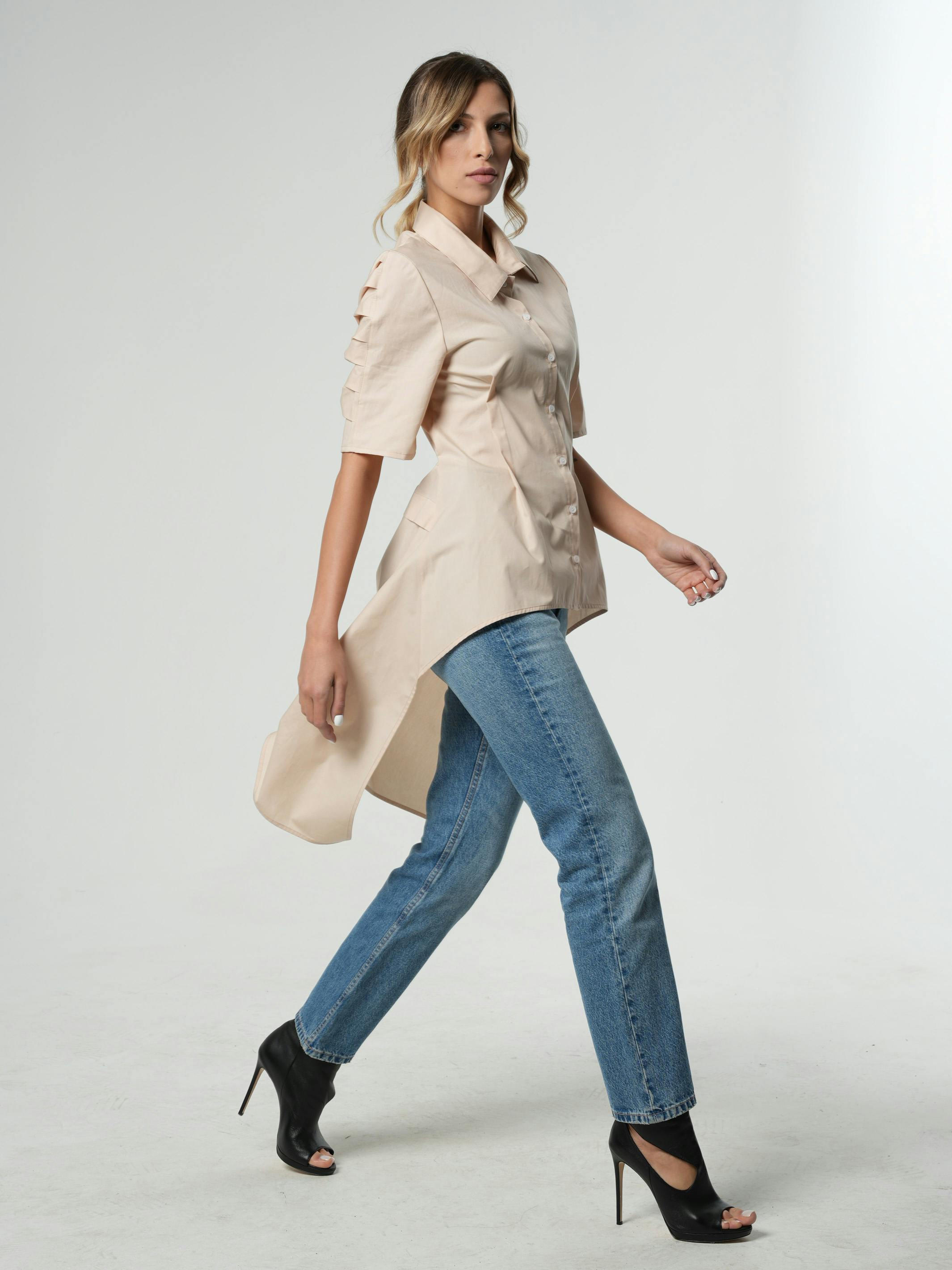 Thumbnail preview #9 for Asymmetric Shirt With Open Back