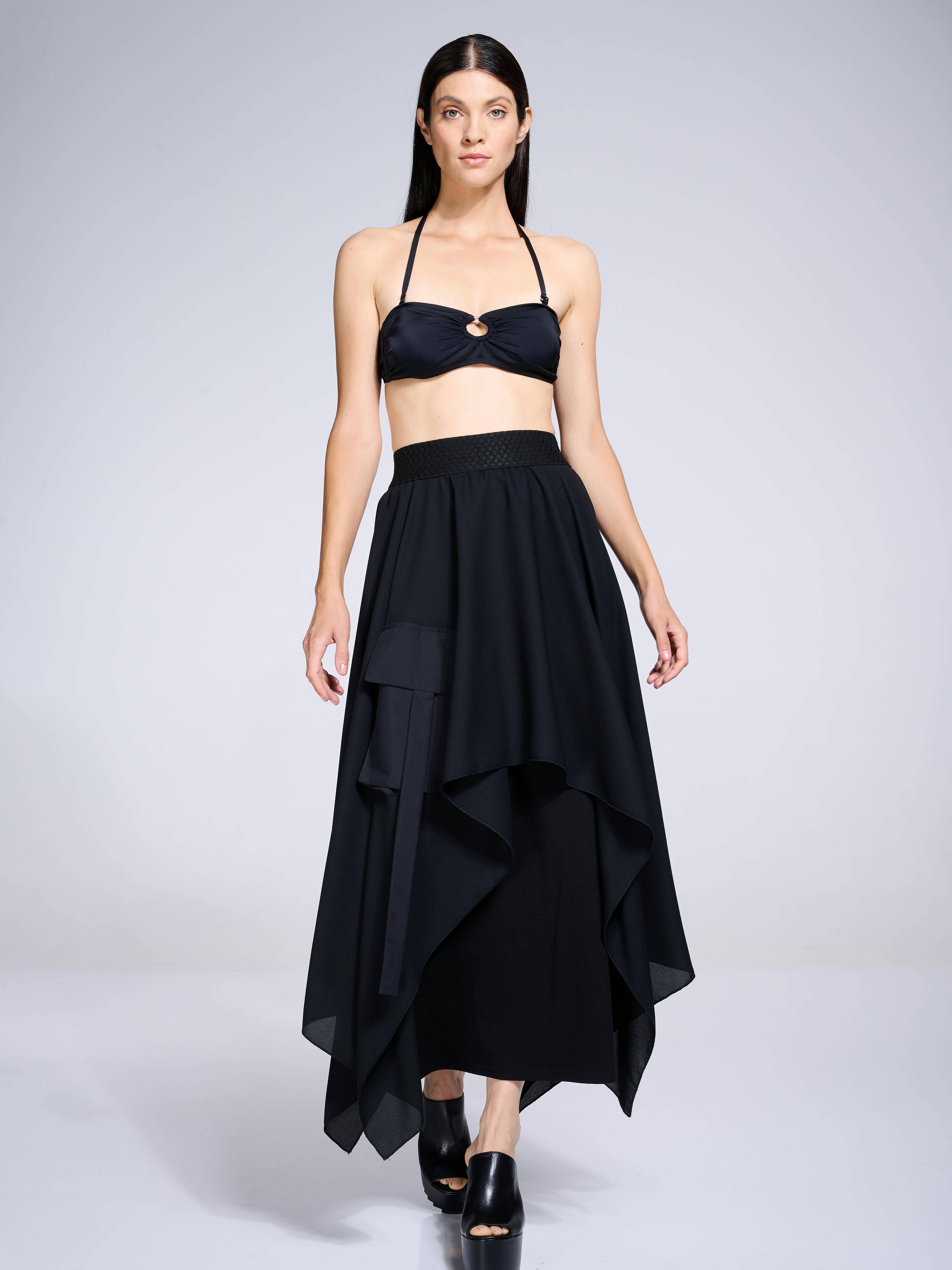 Thumbnail preview #2 for Asymmetric Maxi Chiffon Skirt