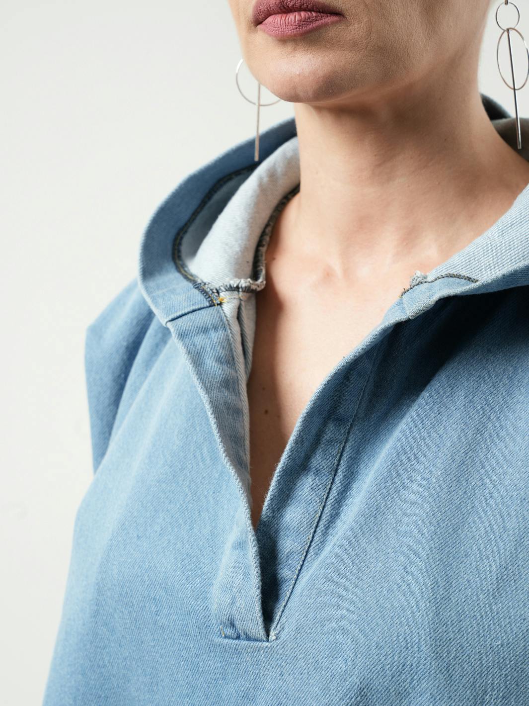 Thumbnail preview #6 for Oversized Denim Hooded Dress