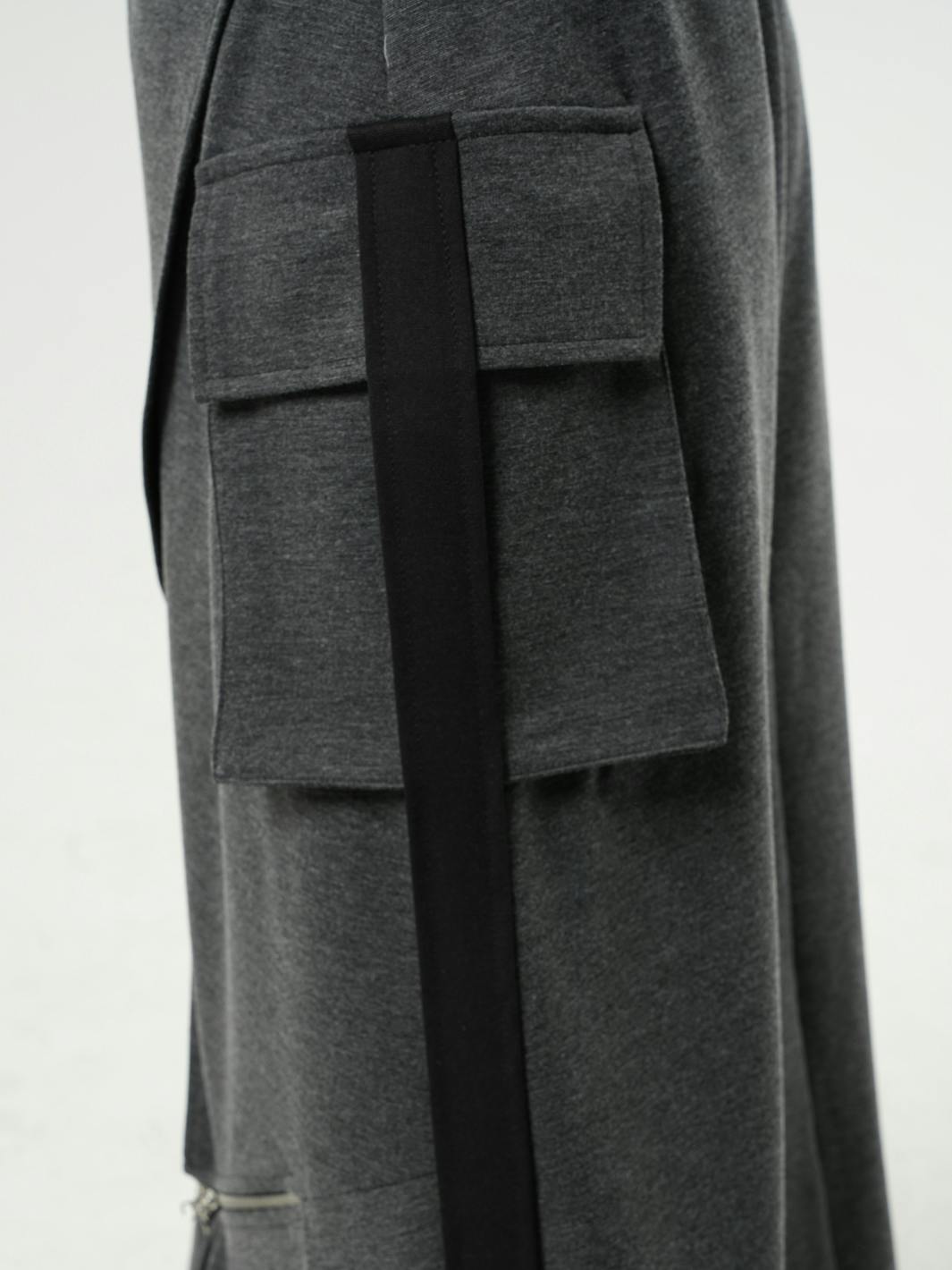 Thumbnail preview #10 for Asymmetric Gray Long Skirt with Zippers 