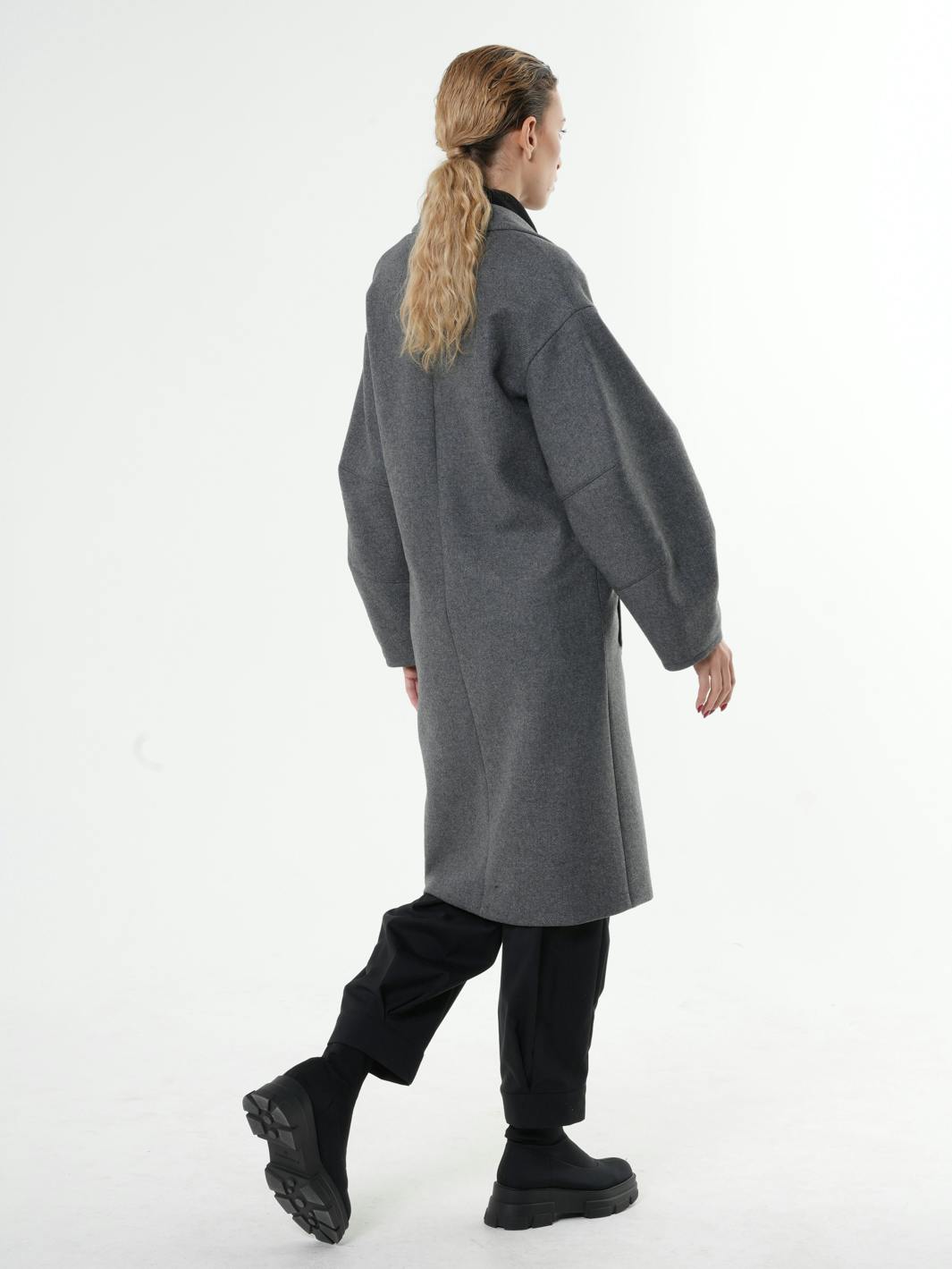 Thumbnail preview #4 for Long Gray Wool Coat 