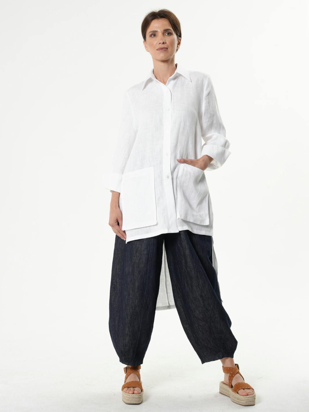 Thumbnail preview #2 for  Asymmetric Linen Shirt