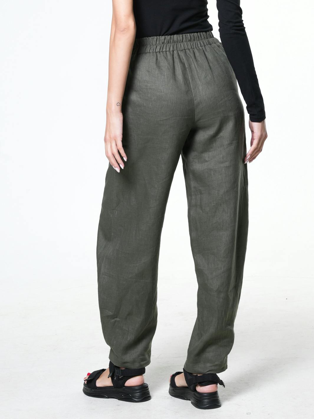 Thumbnail preview #4 for Wide-Leg Linen Pants With Pockets