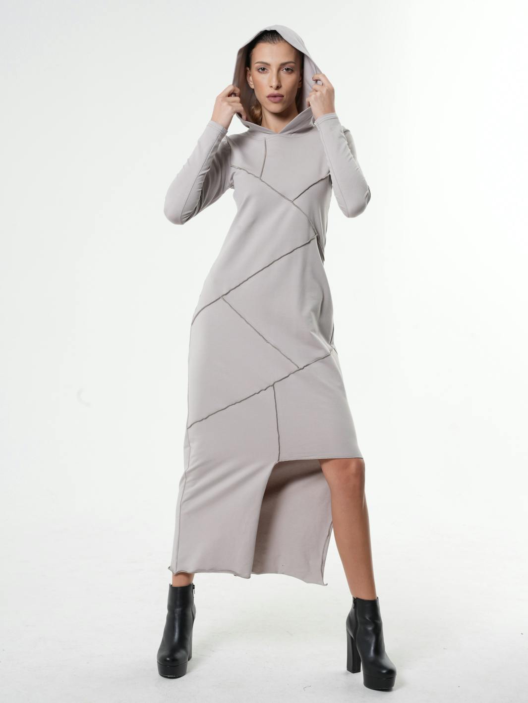 Thumbnail preview #0 for Asymmetric Hooded Dress