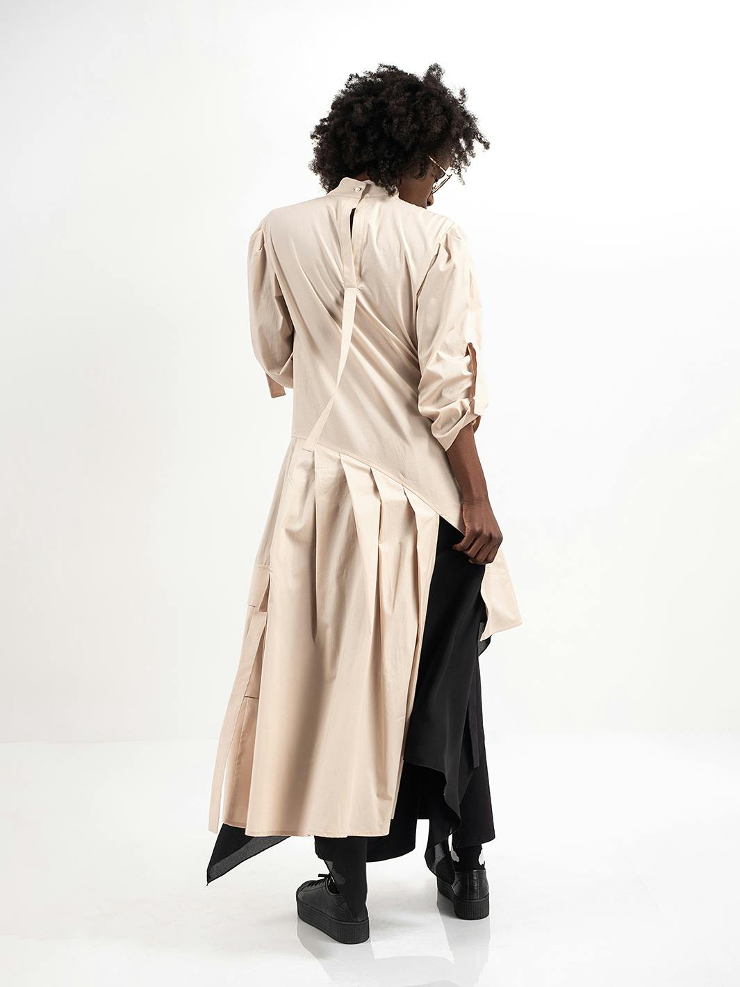 Thumbnail preview #1 for Avant Garde Tunic Shirt With Pleats and Pockets 