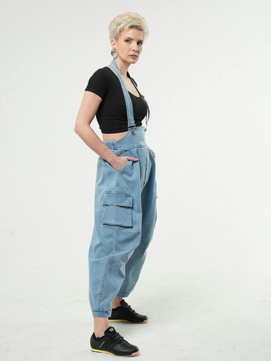 Thumbnail preview #1 for Oversized Light Denim Jumpsuit