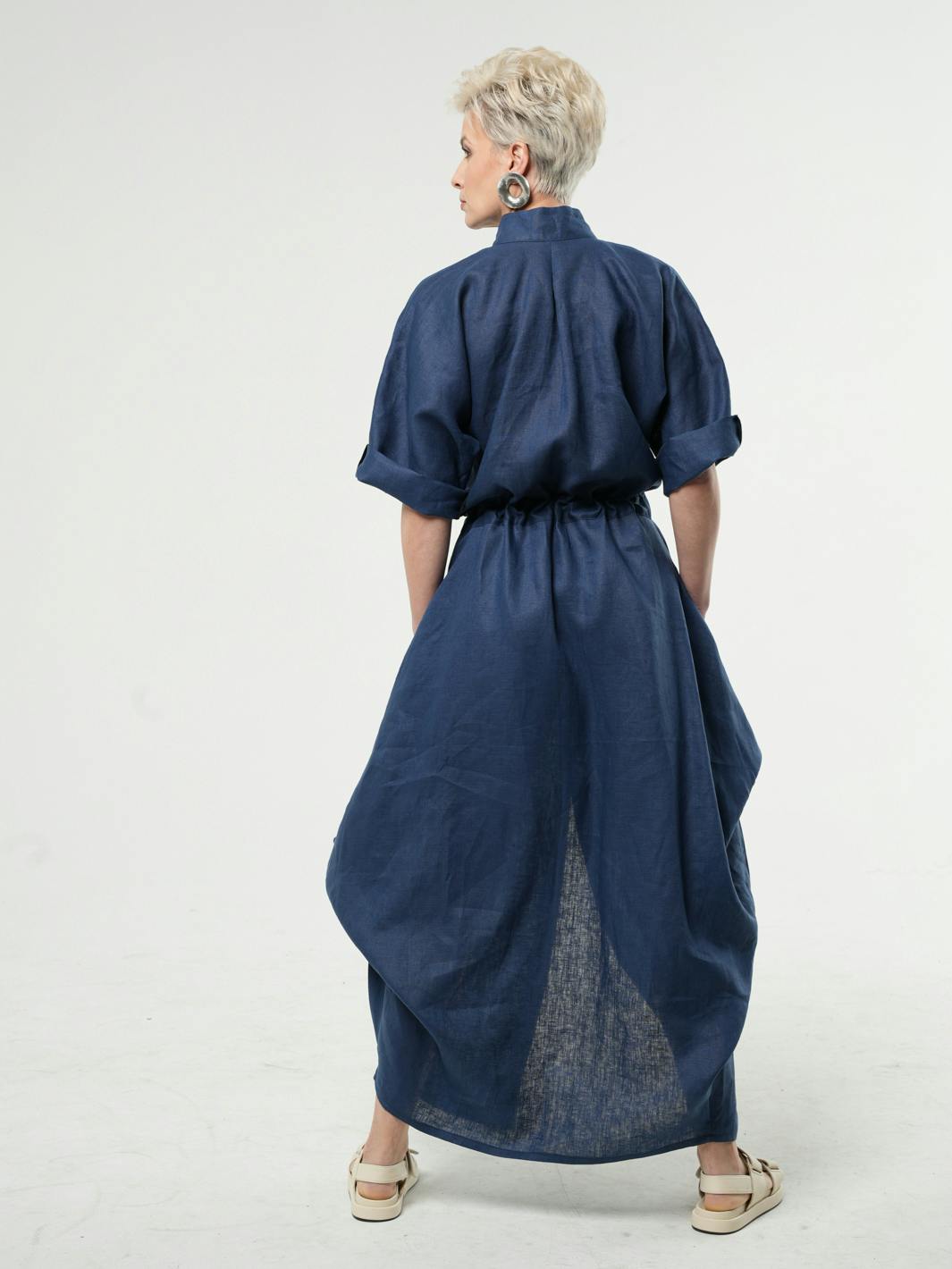 Thumbnail preview #3 for Maxi Linen Shirt Dress