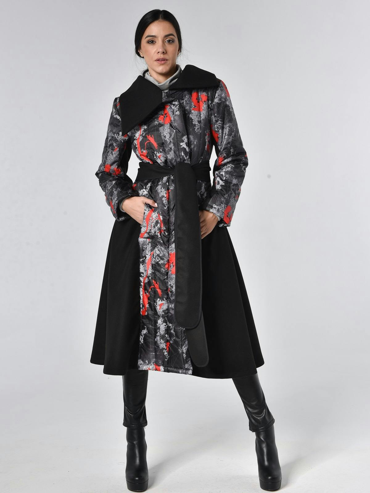 Long Colorful Belted Coat , a product by METAMORPHOZA