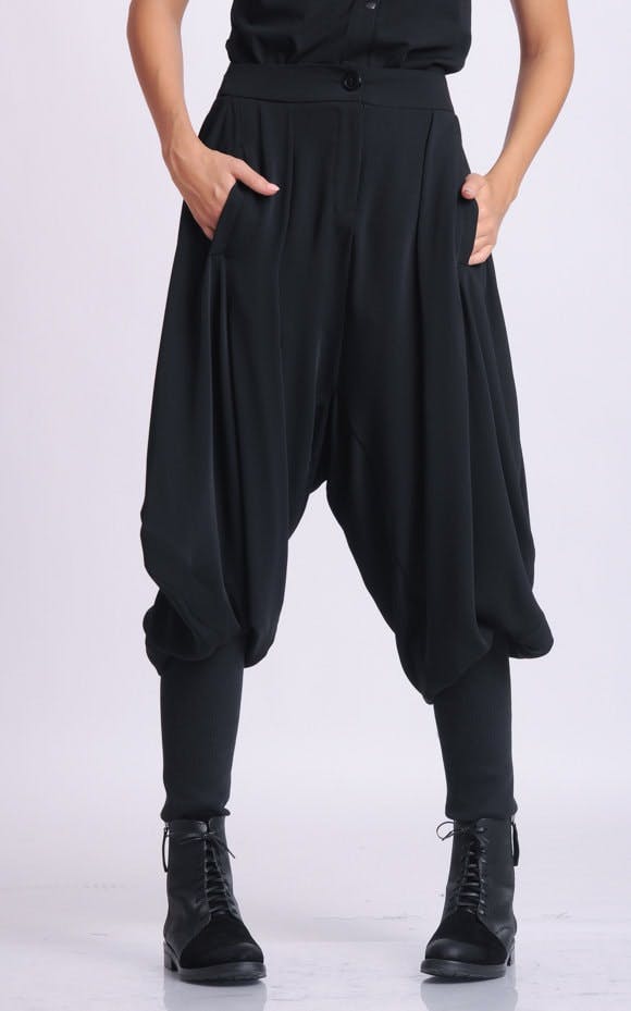 Thumbnail preview #1 for Black Drop Crotch Pants