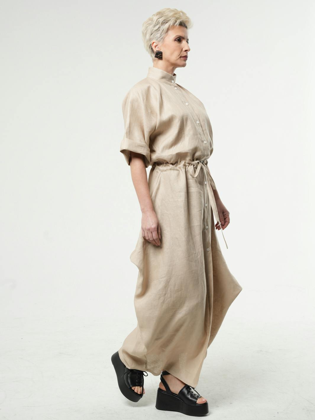 Thumbnail preview #8 for Maxi Linen Shirt Dress
