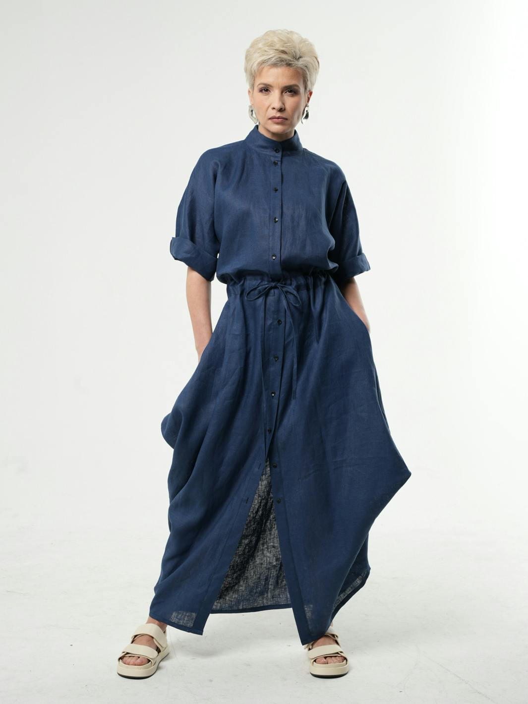 Thumbnail preview #0 for Maxi Linen Shirt Dress