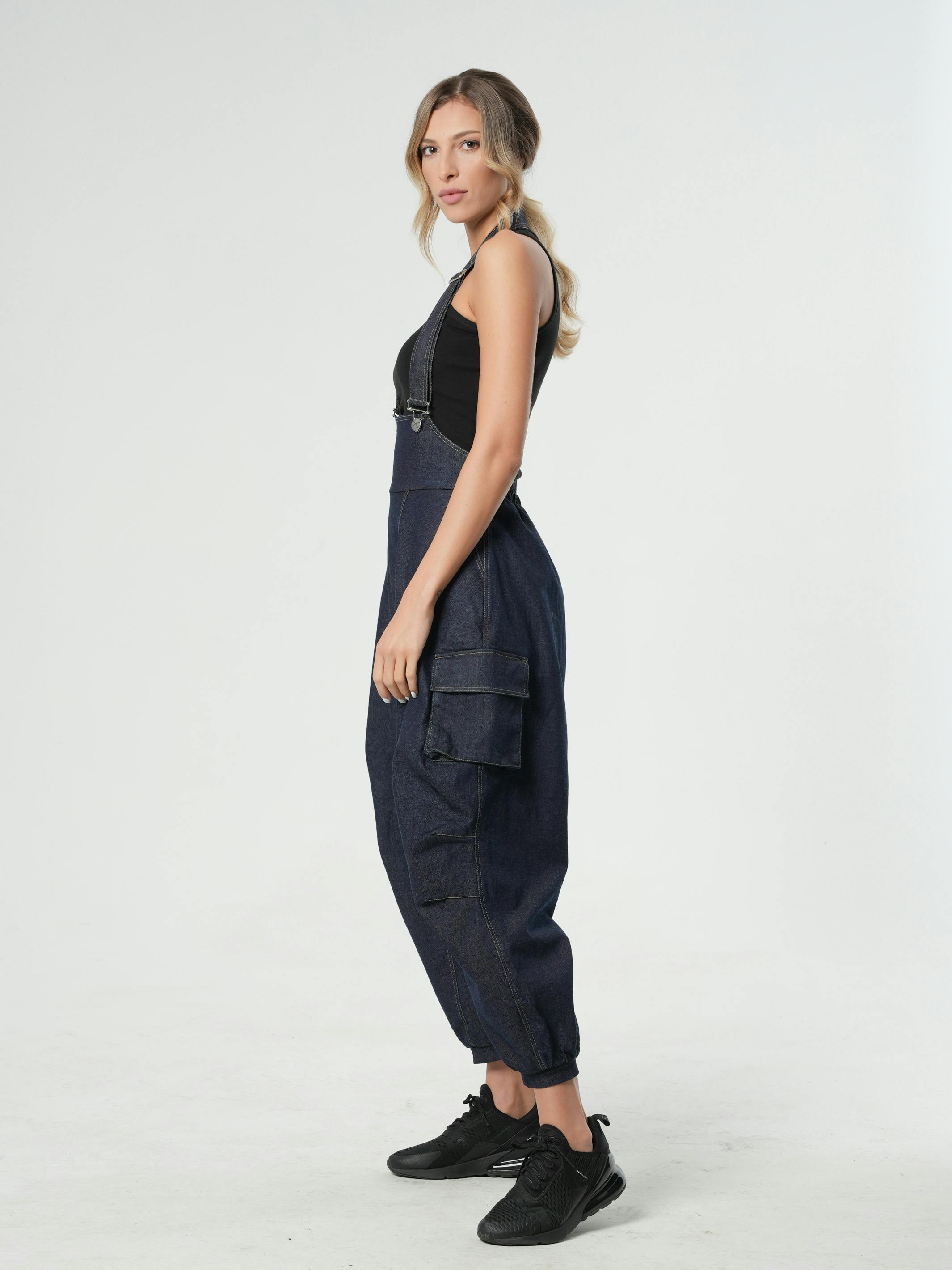 Thumbnail preview #2 for Oversized Dark Denim Jumpsuit