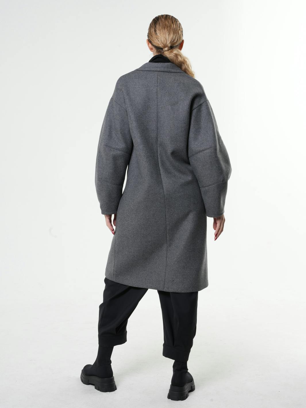 Thumbnail preview #3 for Long Gray Wool Coat 