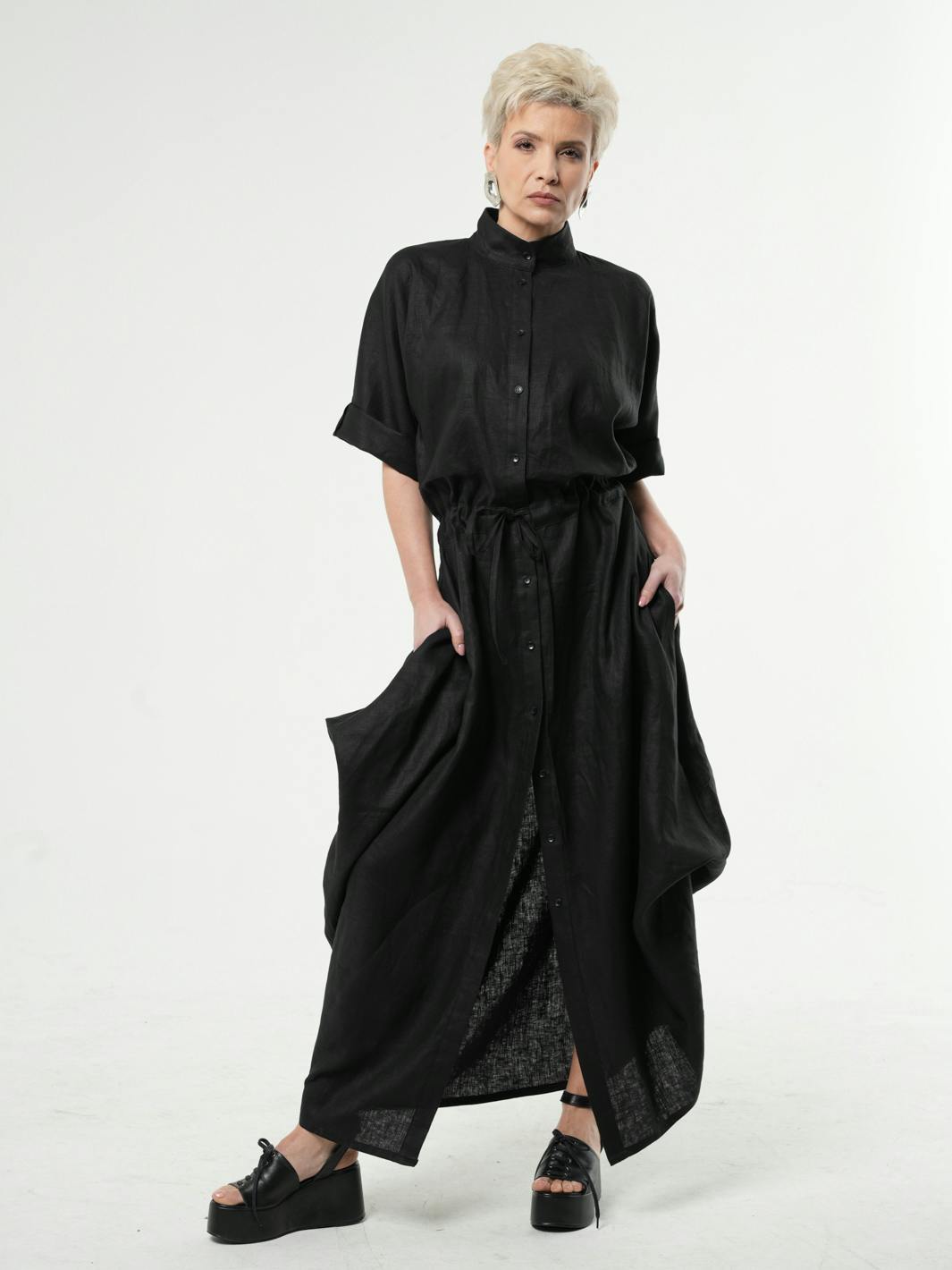 Thumbnail preview #10 for Maxi Linen Shirt Dress