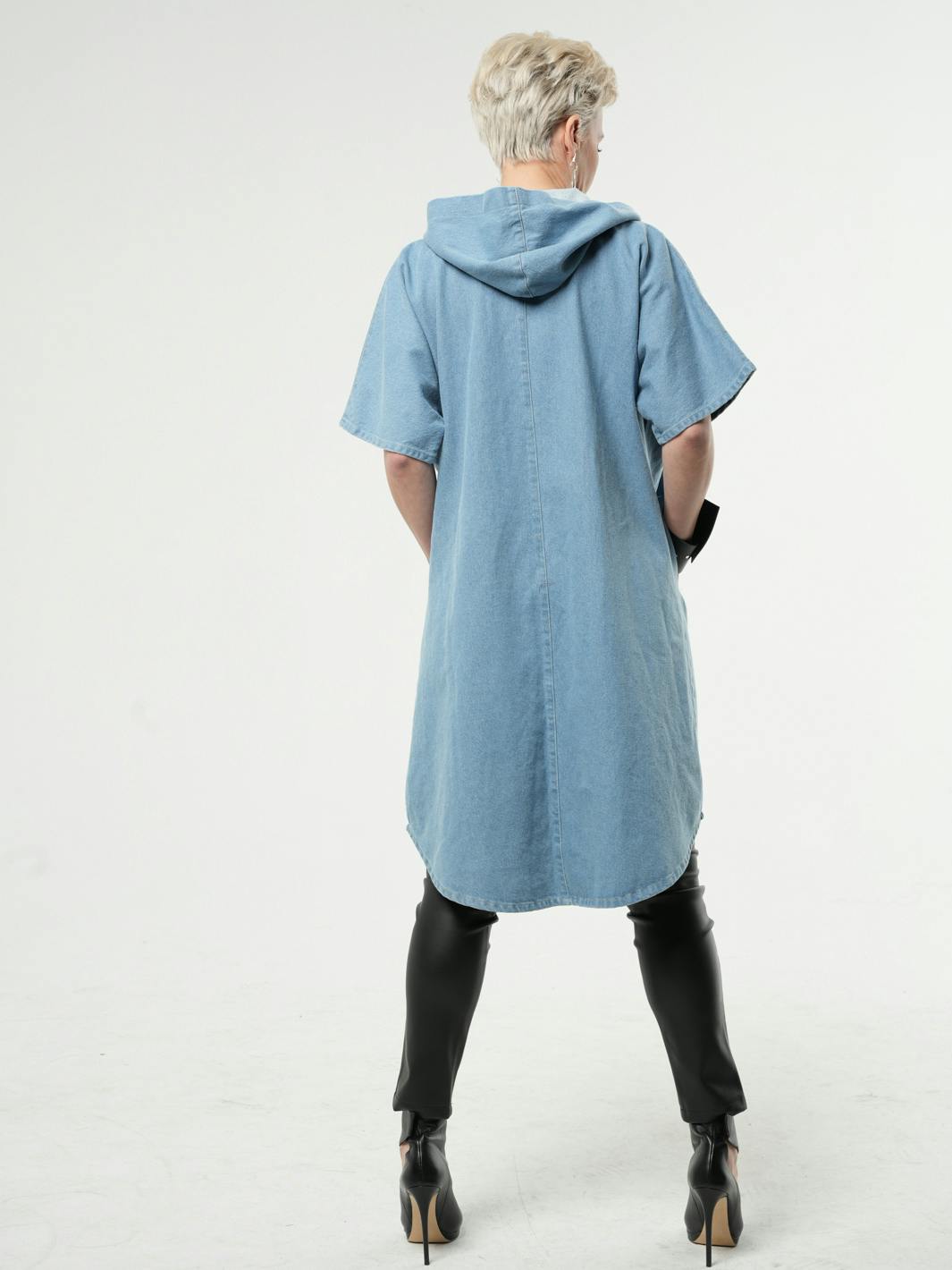 Thumbnail preview #4 for Oversized Denim Hooded Dress