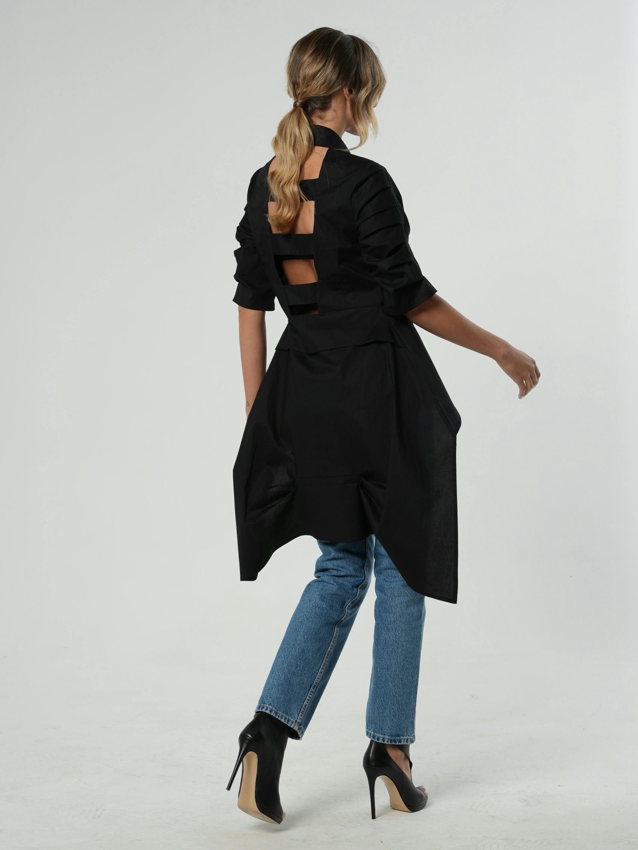 Thumbnail preview #4 for Asymmetric Shirt With Open Back