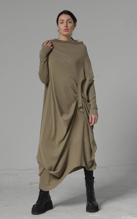 Thumbnail preview #5 for Long Sleeve Maxi Dress With Avant Garde Accent