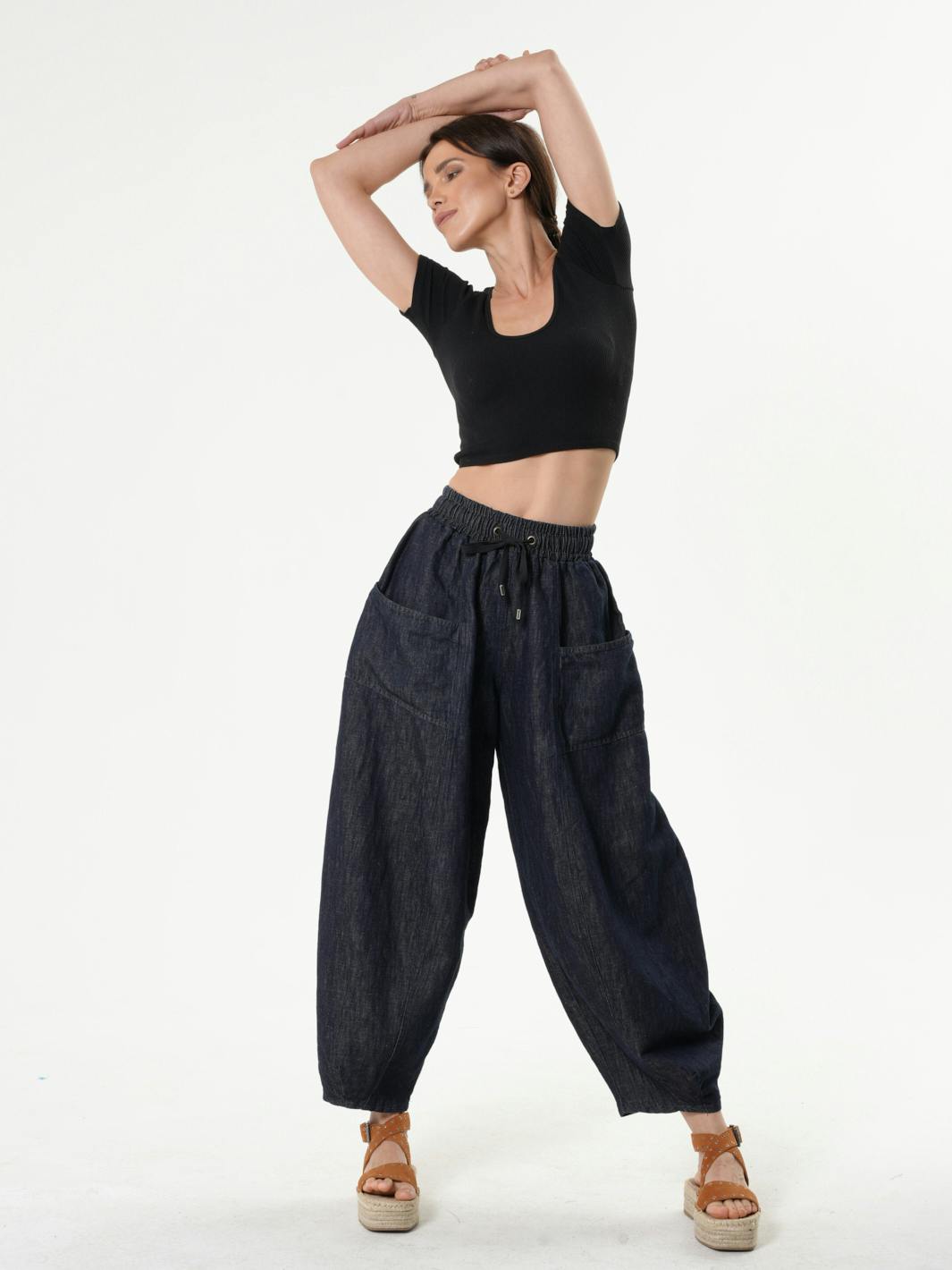 Casual Denim Pants With Linen, a product by METAMORPHOZA