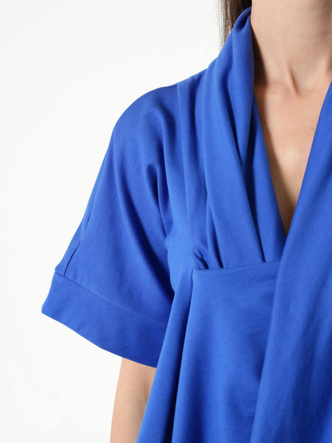 Thumbnail preview #10 for Extravagant Draped Tunic In Blue