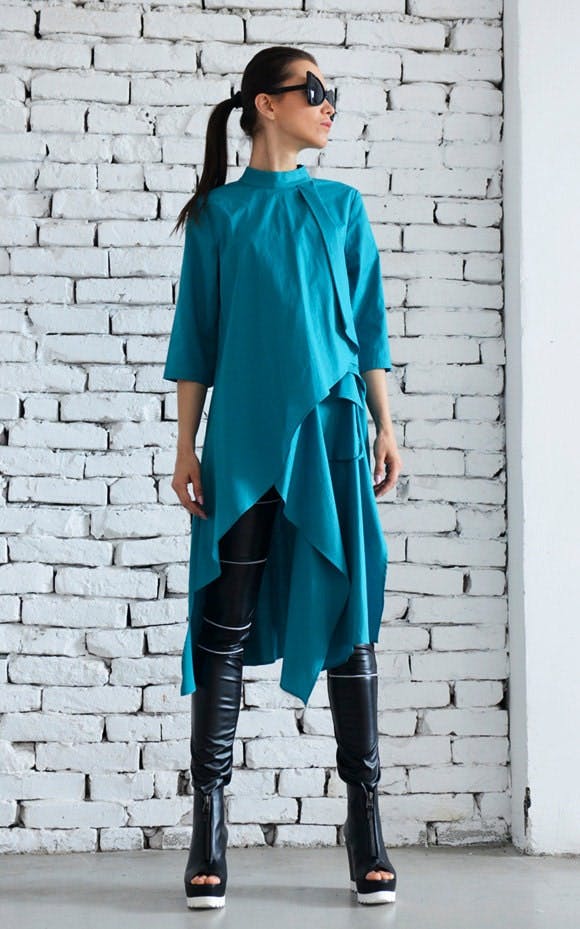 Thumbnail preview #3 for Avant Garde Asymmetric Tunic Shirt