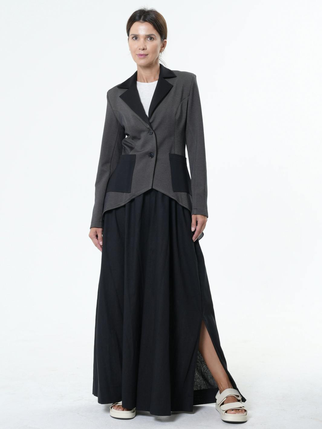 Thumbnail preview #9 for Asymmetric Blazer With Chiffon At The Back