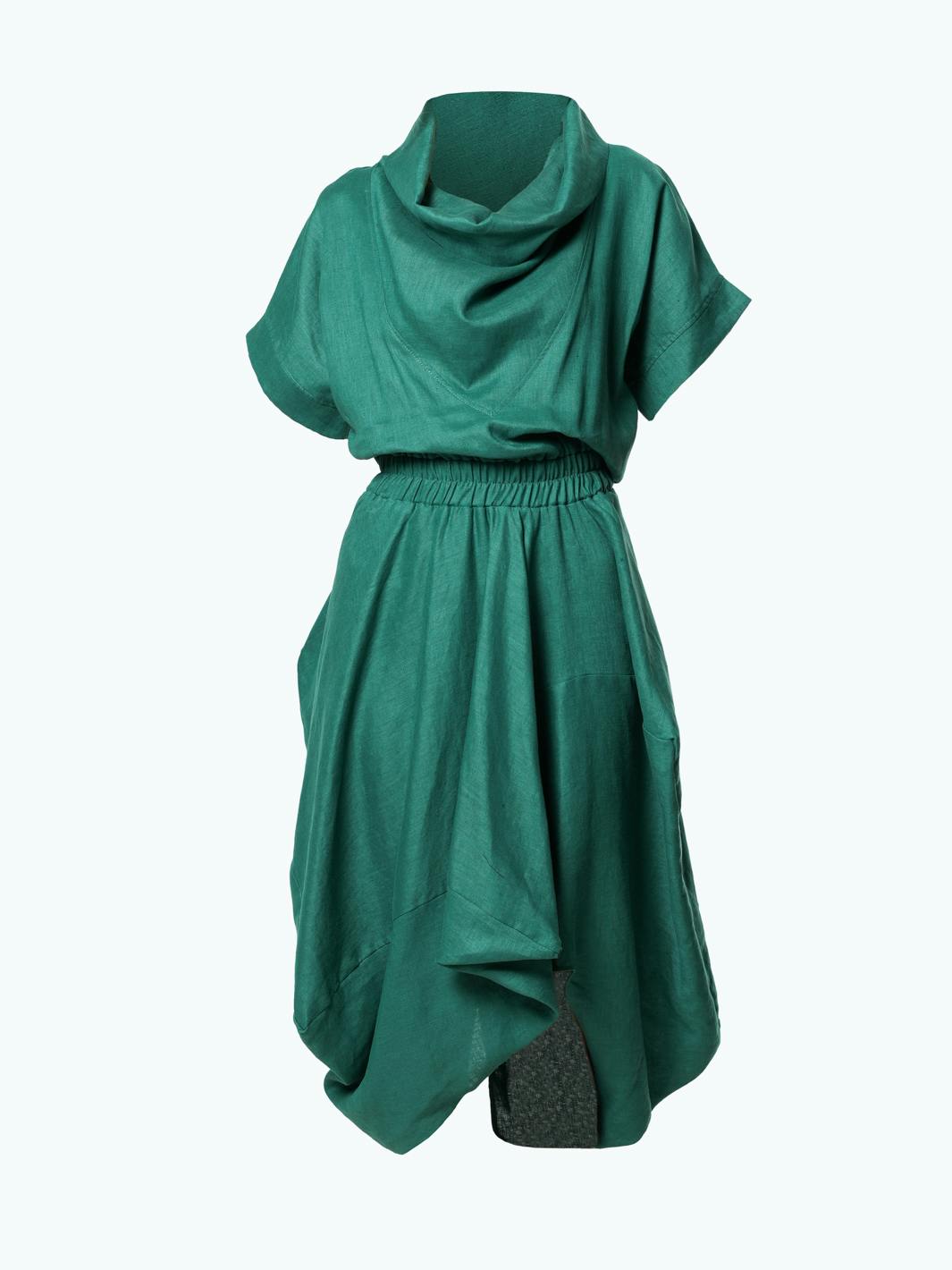 Thumbnail preview #7 for Cowl Neck Linen Dress 