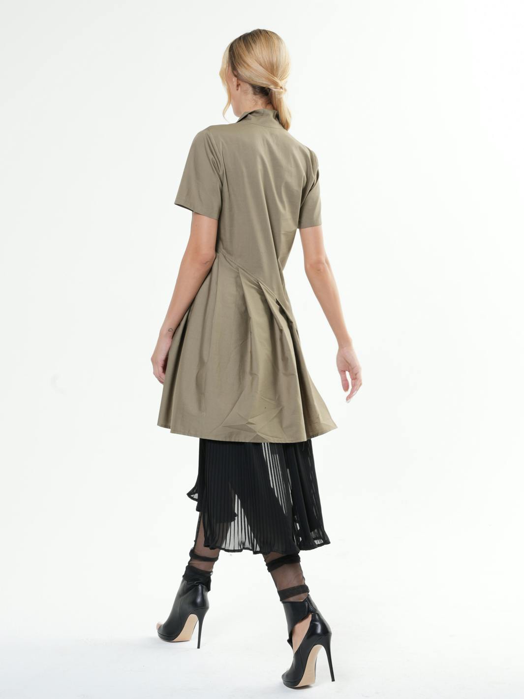 Thumbnail preview #3 for Tunic Shirt With Pleated Chiffon Layer 