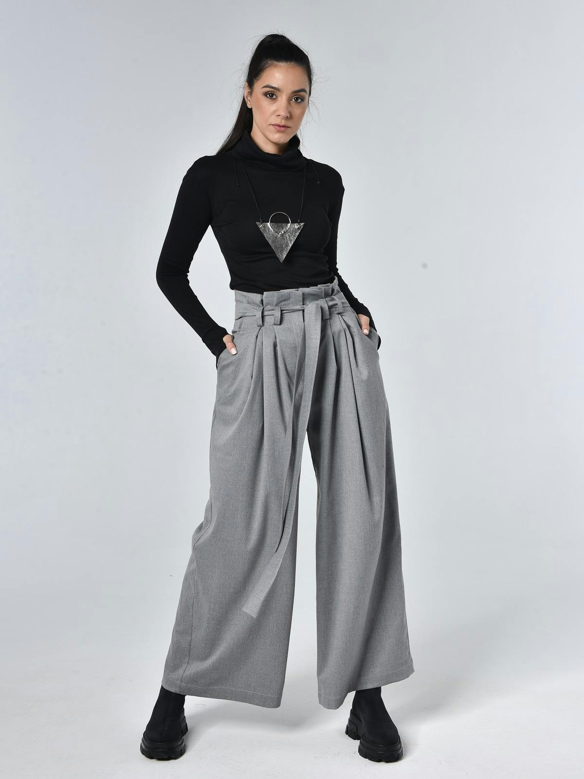 Thumbnail preview #5 for High Waisted Belted Pants