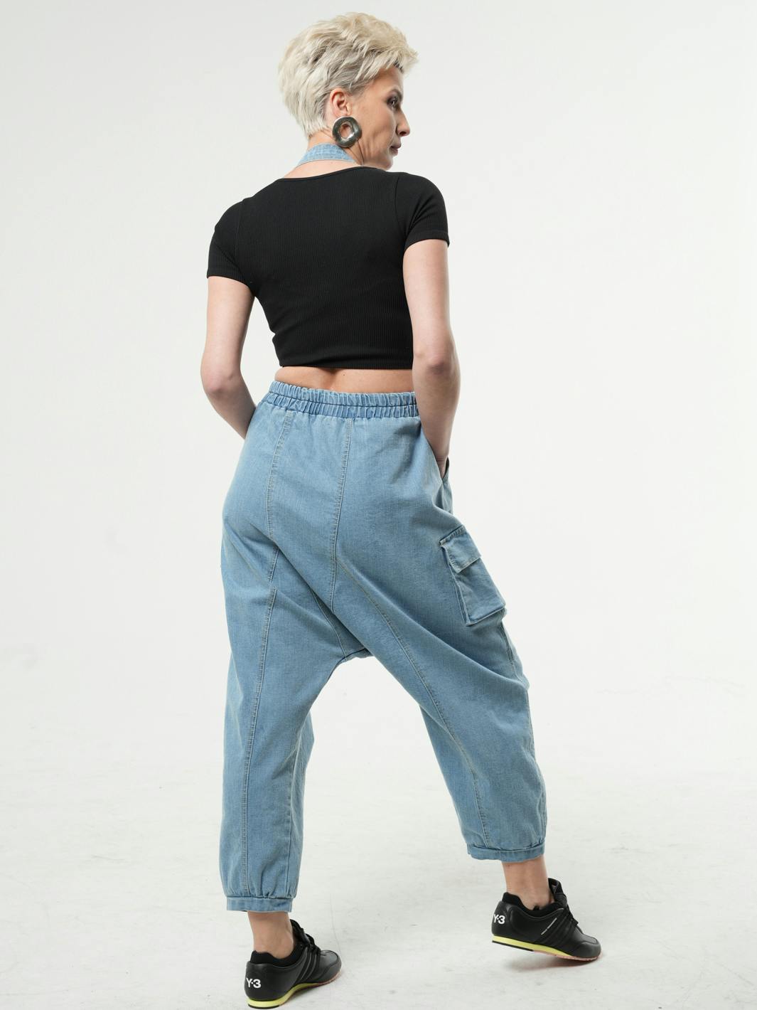 Thumbnail preview #3 for Oversized Light Denim Jumpsuit