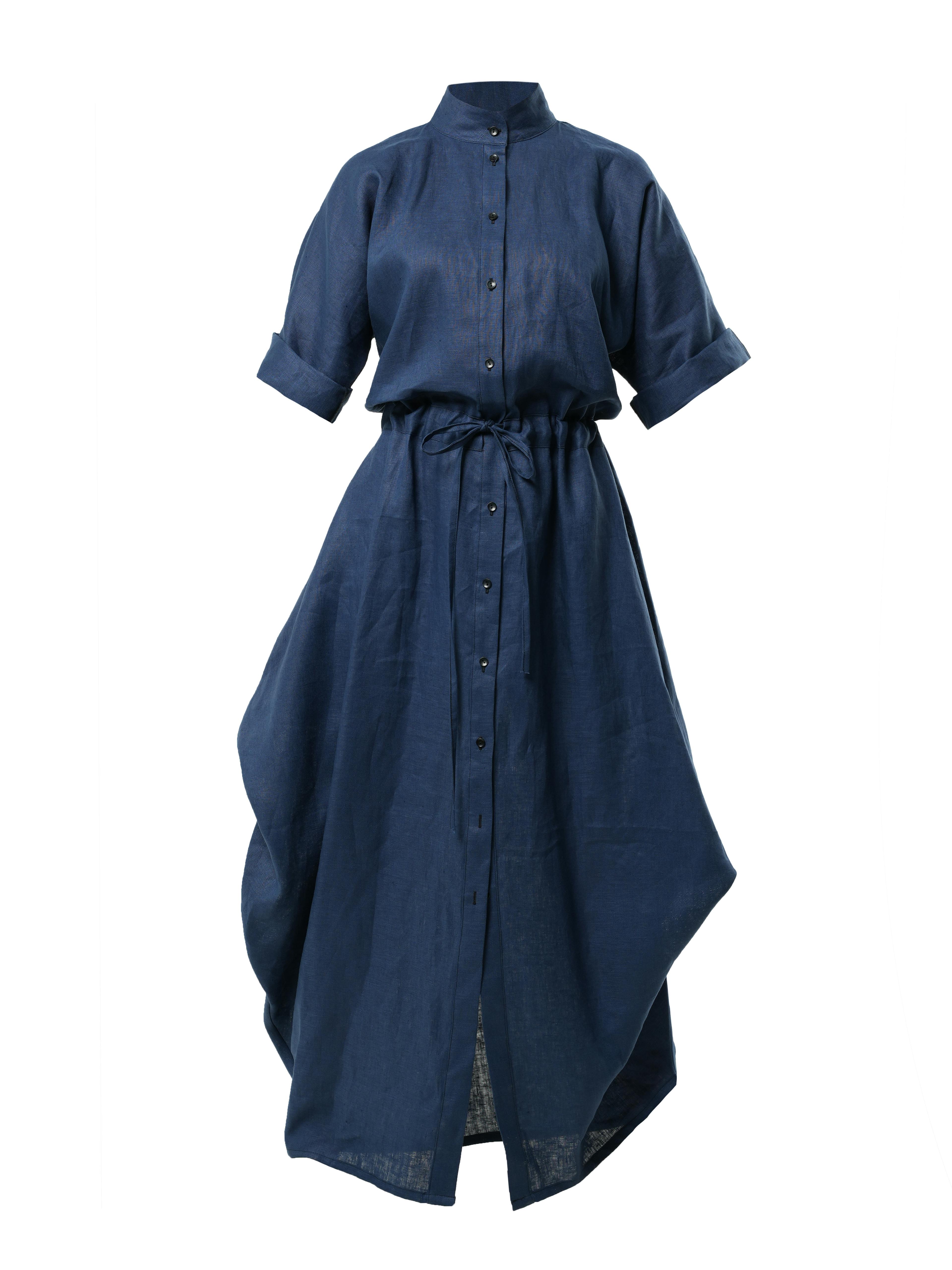 Thumbnail preview #7 for Maxi Linen Shirt Dress