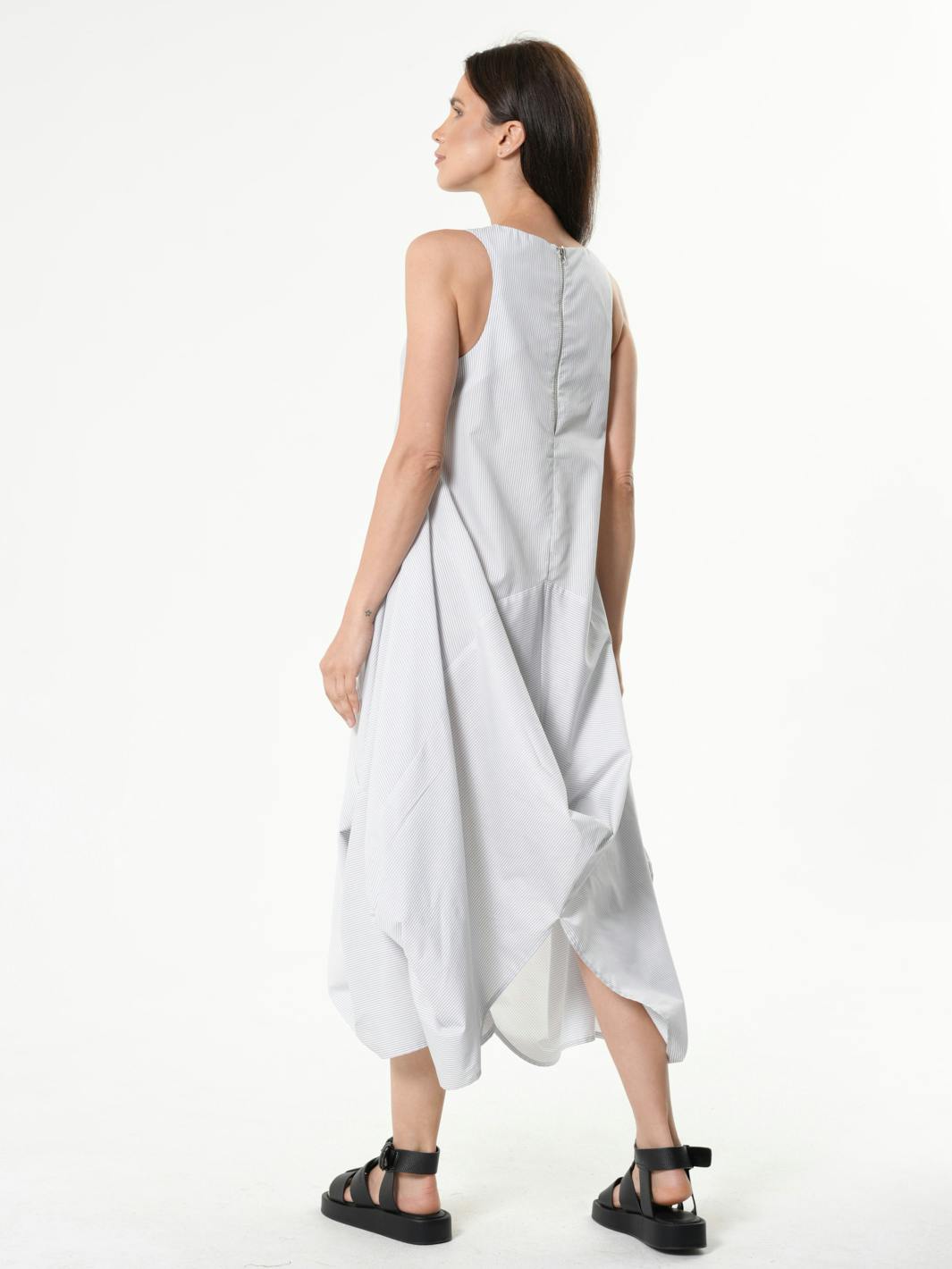 Thumbnail preview #3 for Draped Asymmetric Sleeveless Dress 