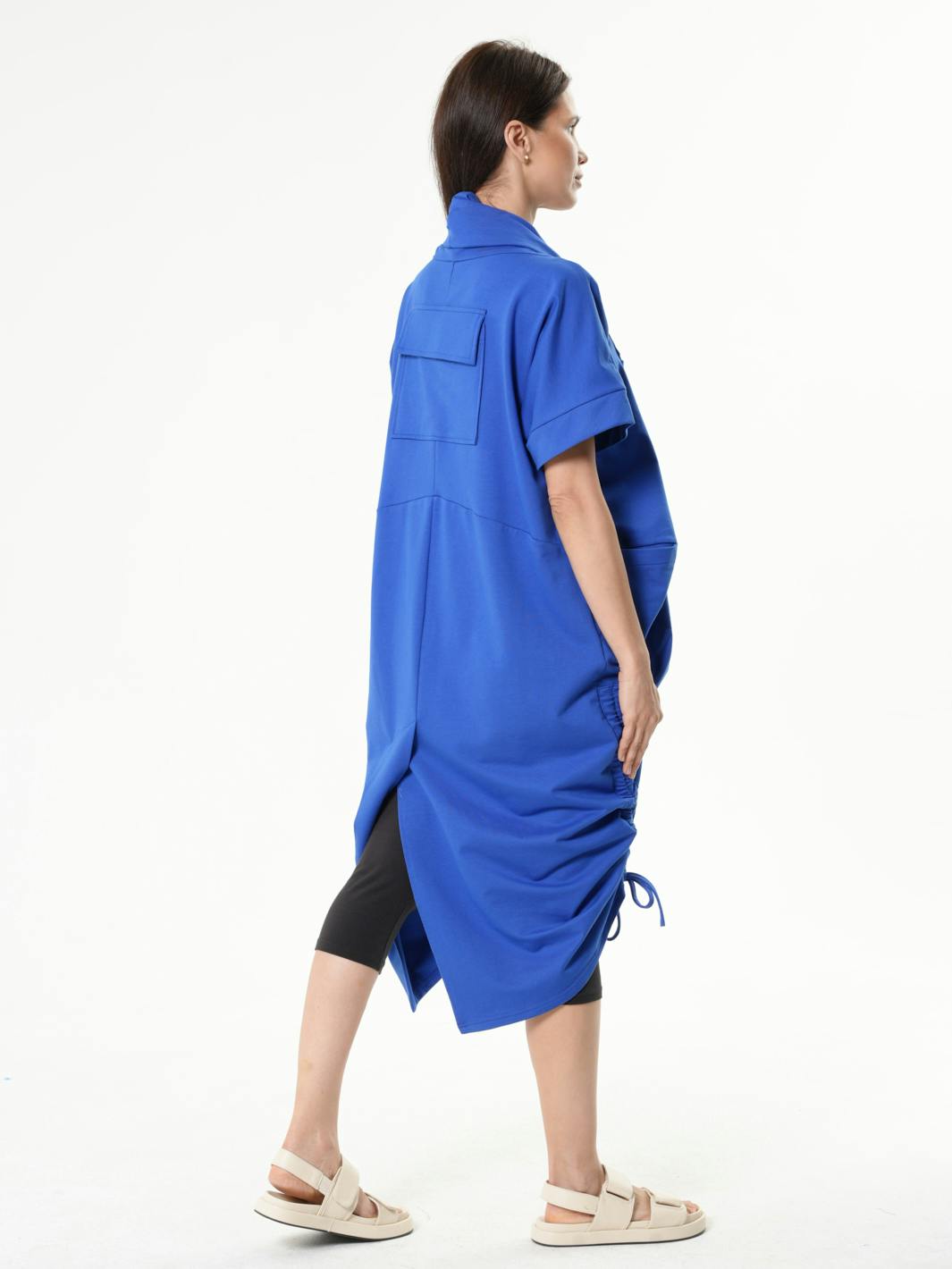 Thumbnail preview #5 for Extravagant Draped Tunic In Blue