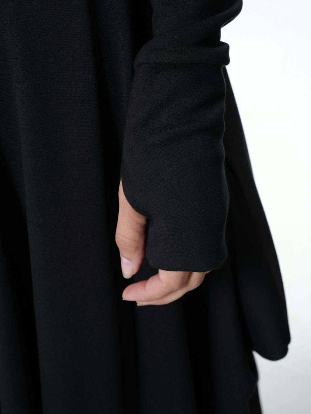 Thumbnail preview #10 for Long Dress With Draping and Thumbhole Sleeves