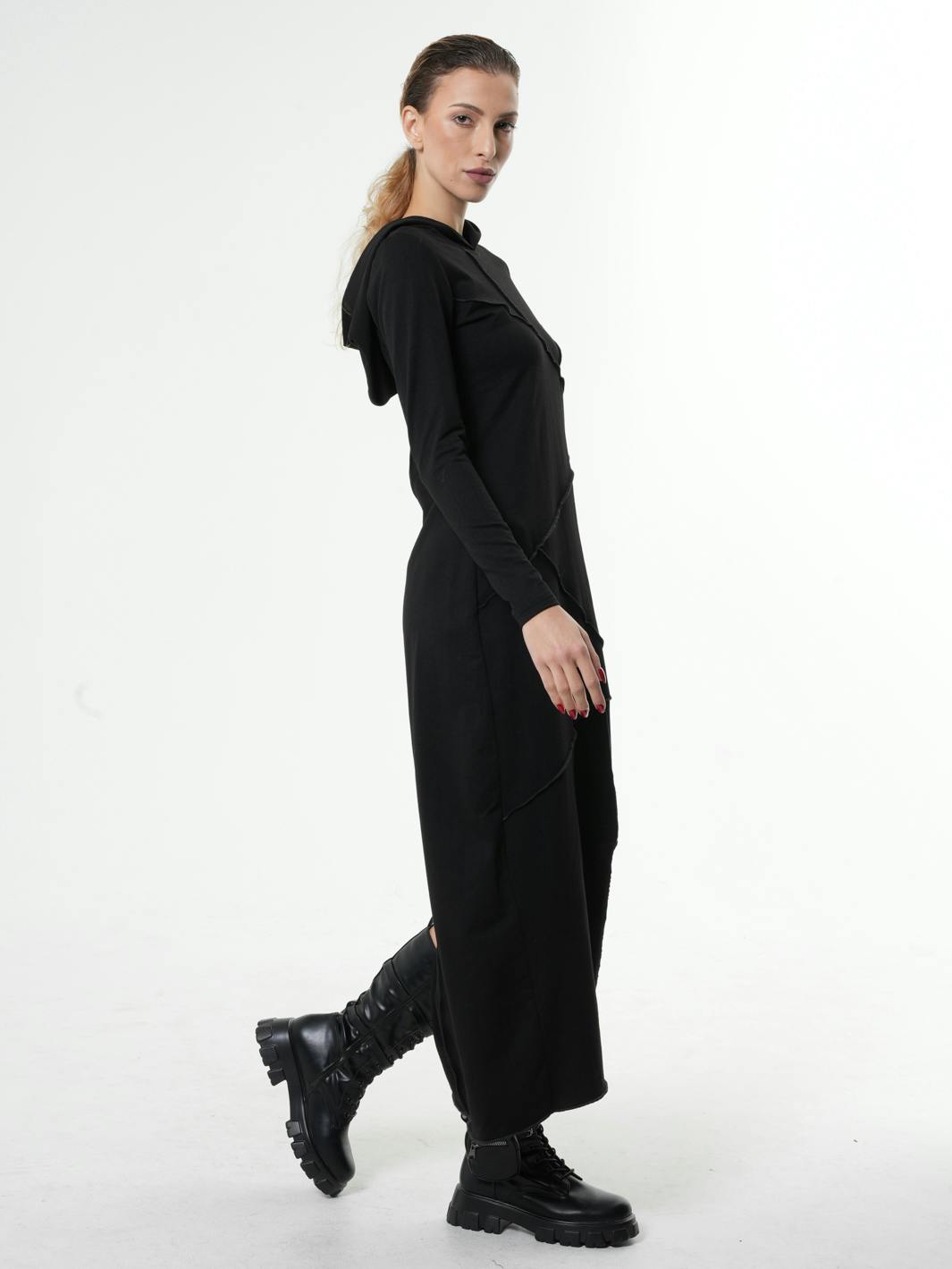 Thumbnail preview #2 for Asymmetric Hooded Dress