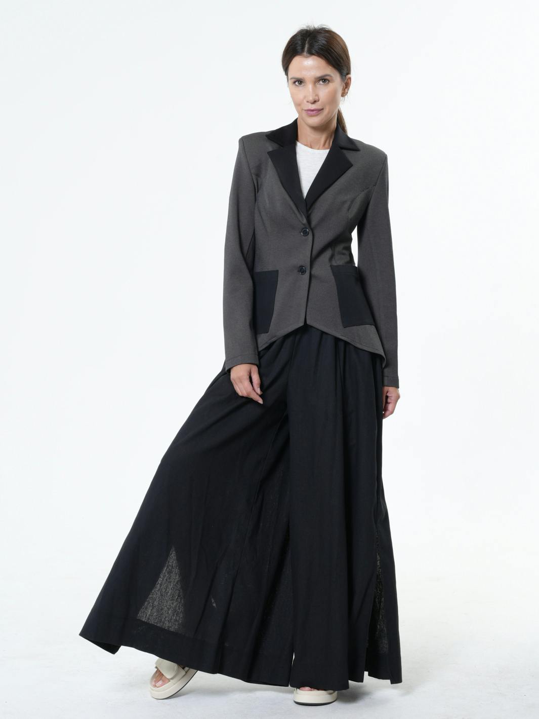 Thumbnail preview #8 for Asymmetric Blazer With Chiffon At The Back