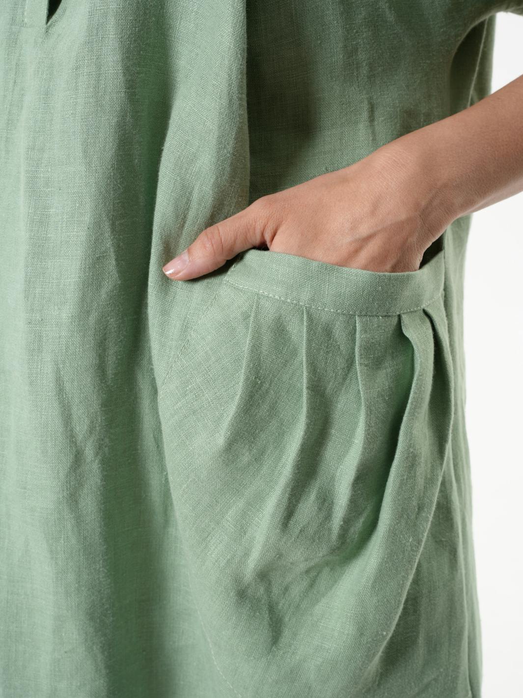 Thumbnail preview #12 for Midi Linen Dress With Side Pockets