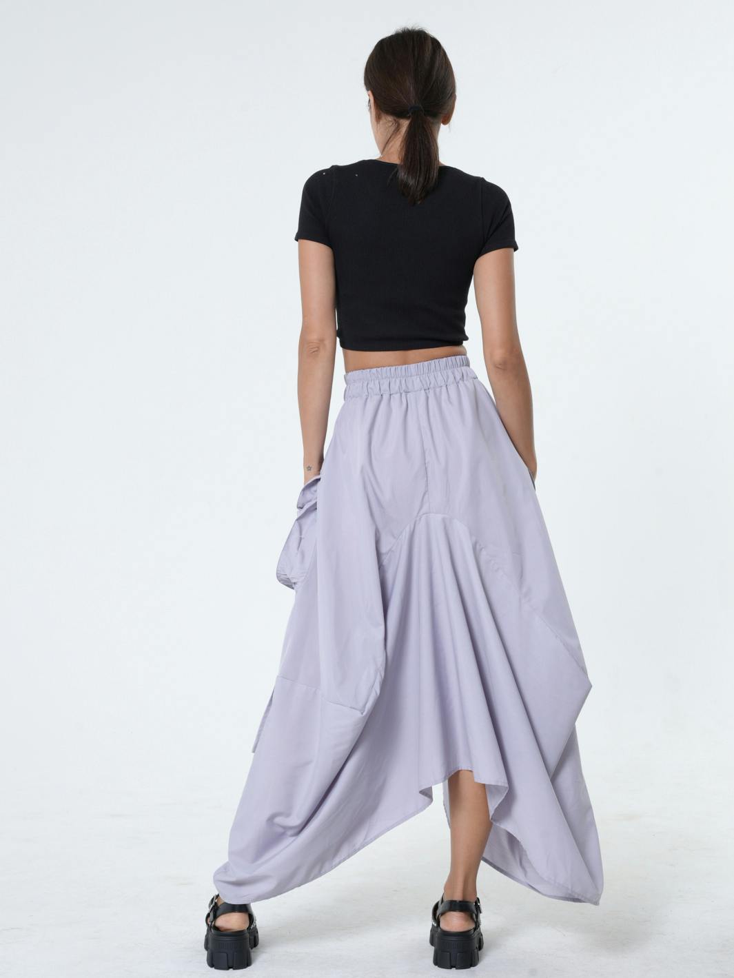 Thumbnail preview #1 for Maxi Skirt With Drapings In Gray